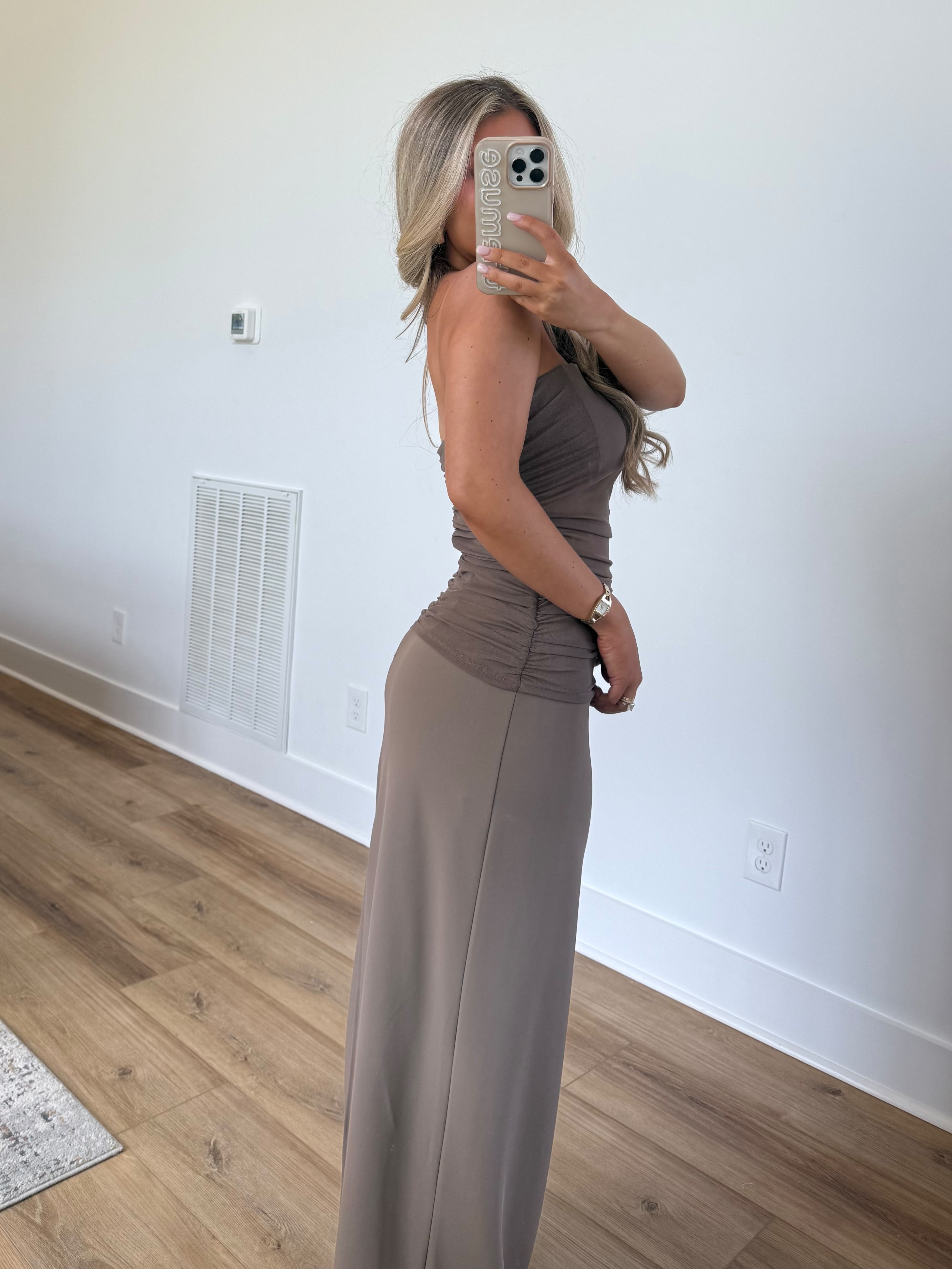 Mocha Ruched Maxi