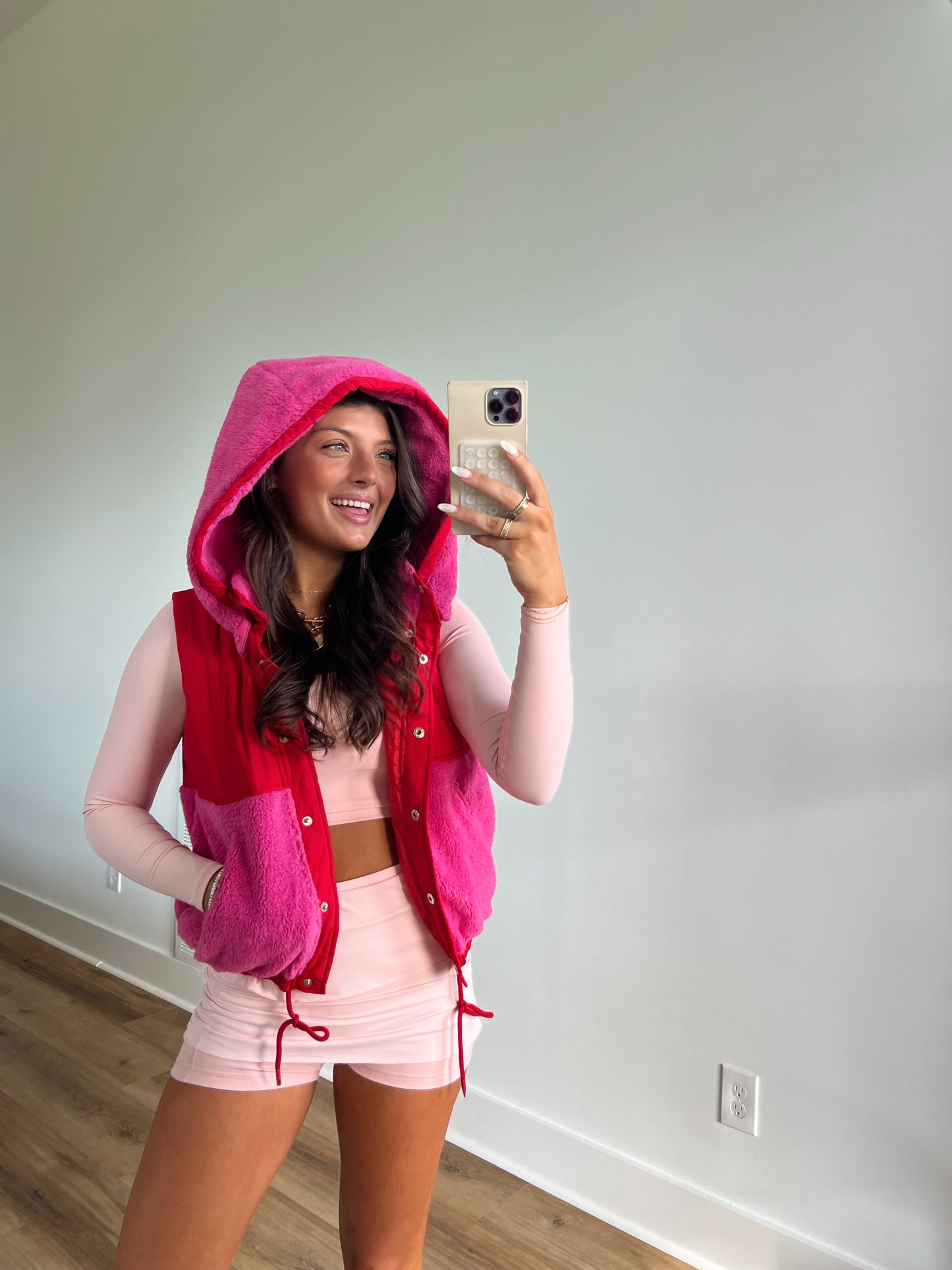 Pink/Red Fleece Vest