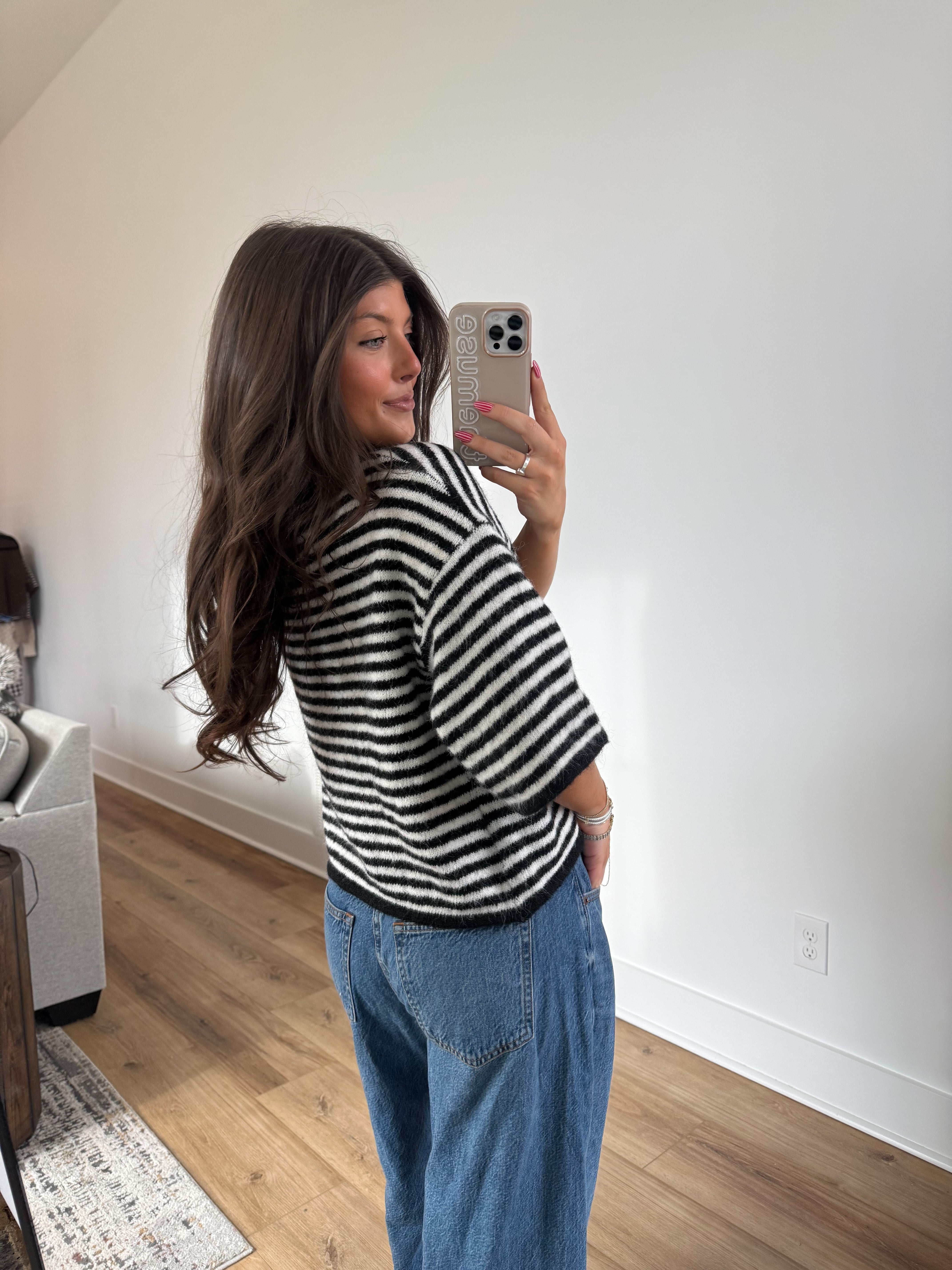 The Cloud Cardi (Black Stripe)