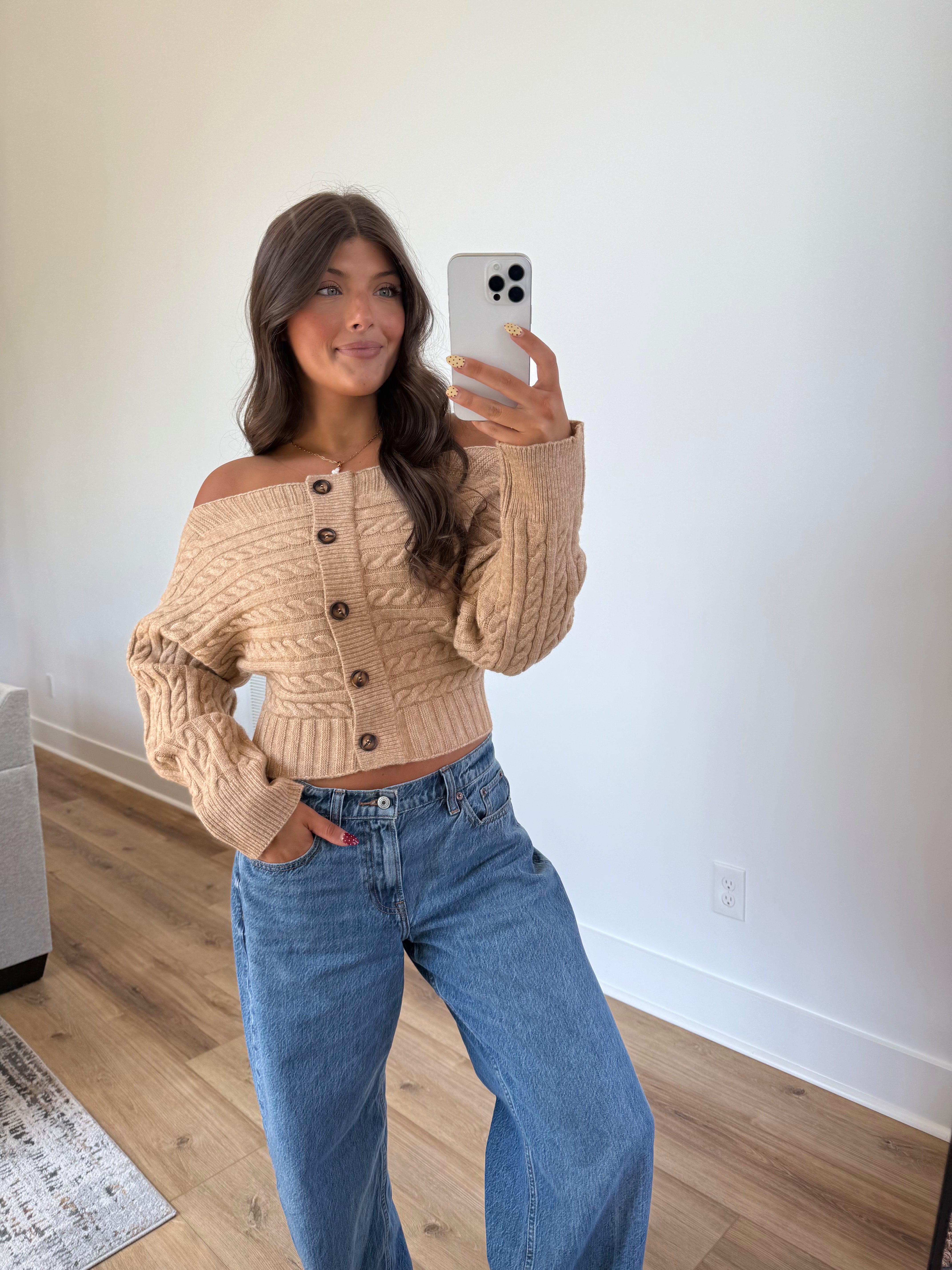 Brown Off The Shoulder Sweater