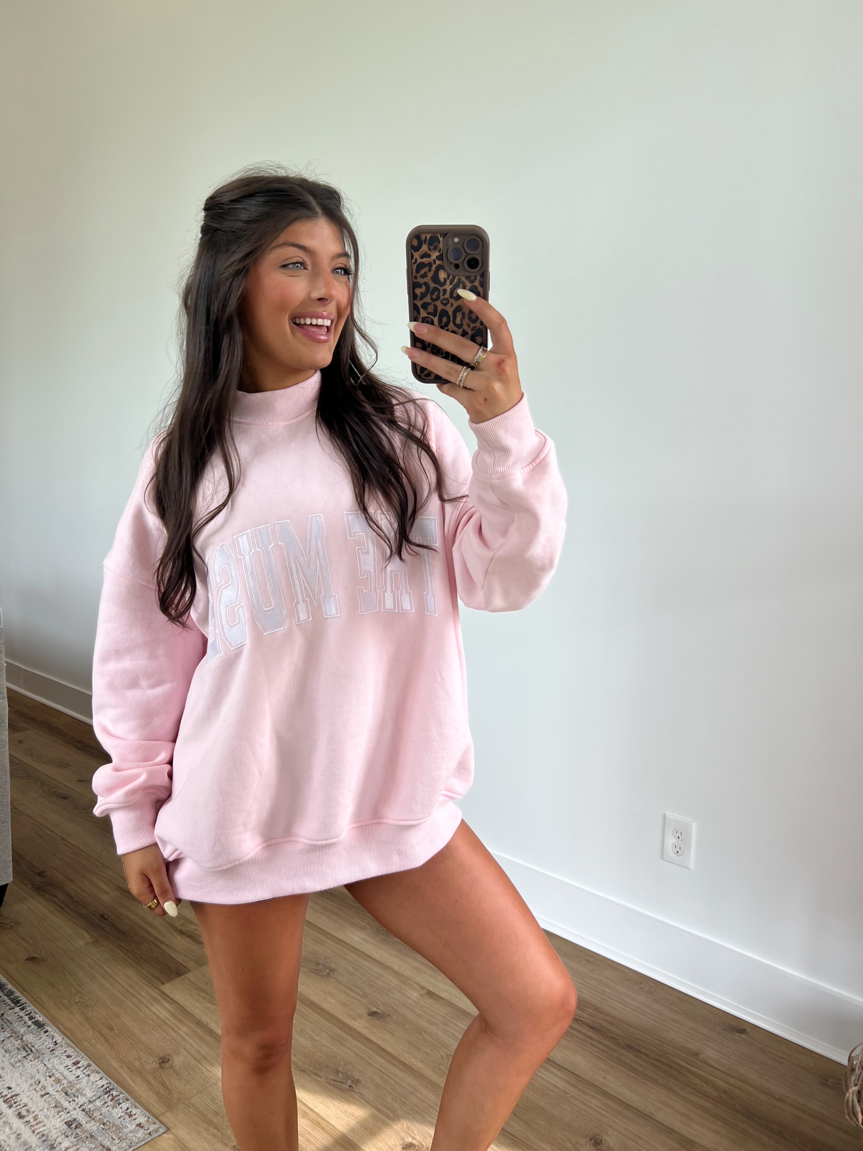 The Muse Varsity Mockneck (Ballet Pink)