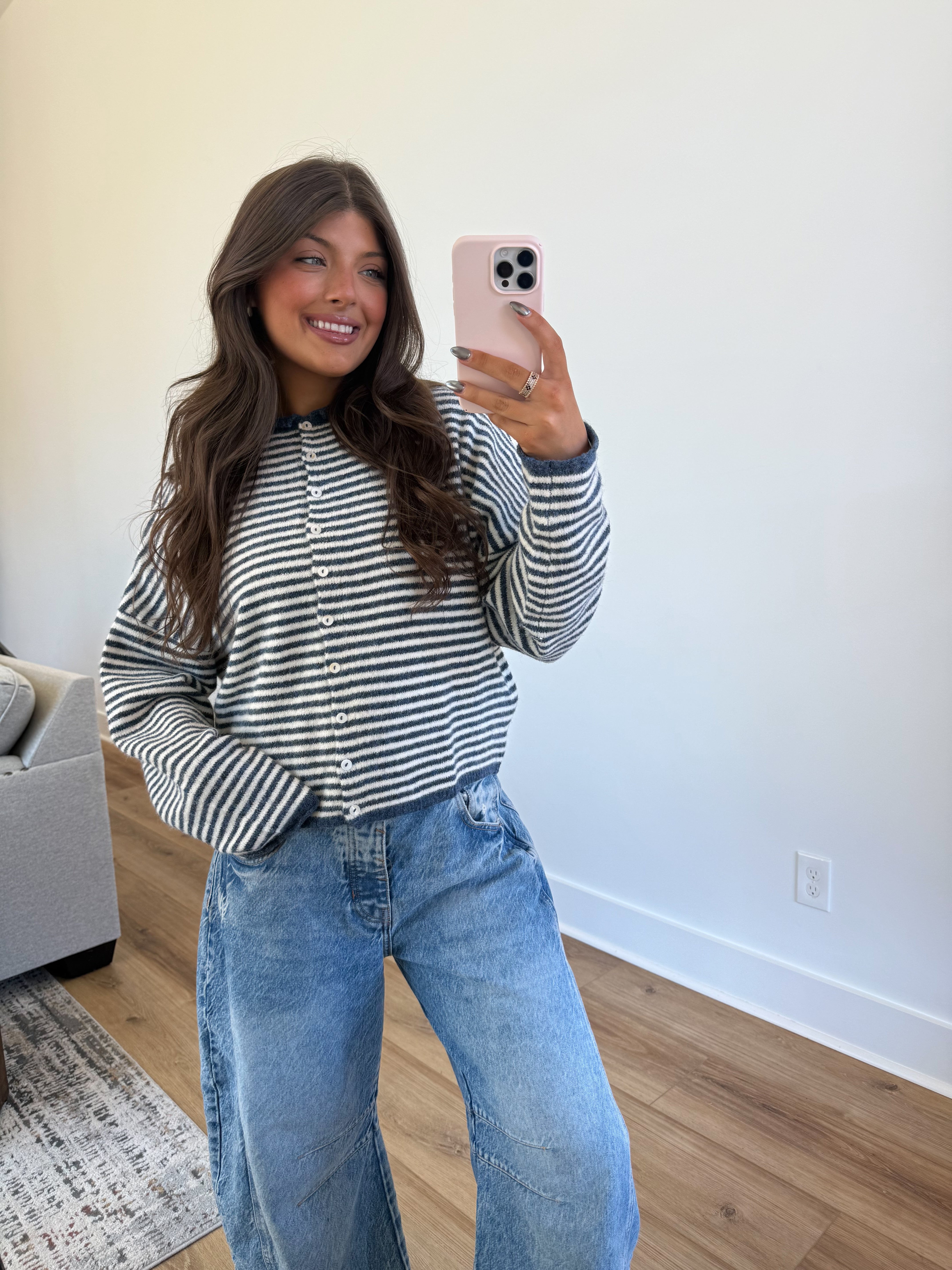 Best Dress Cardigan (Blue Stripes)