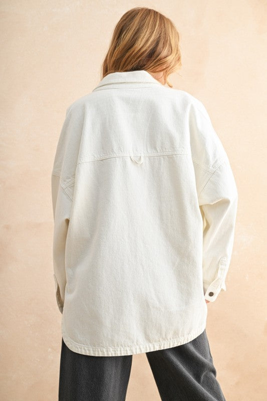 White Denim Shacket
