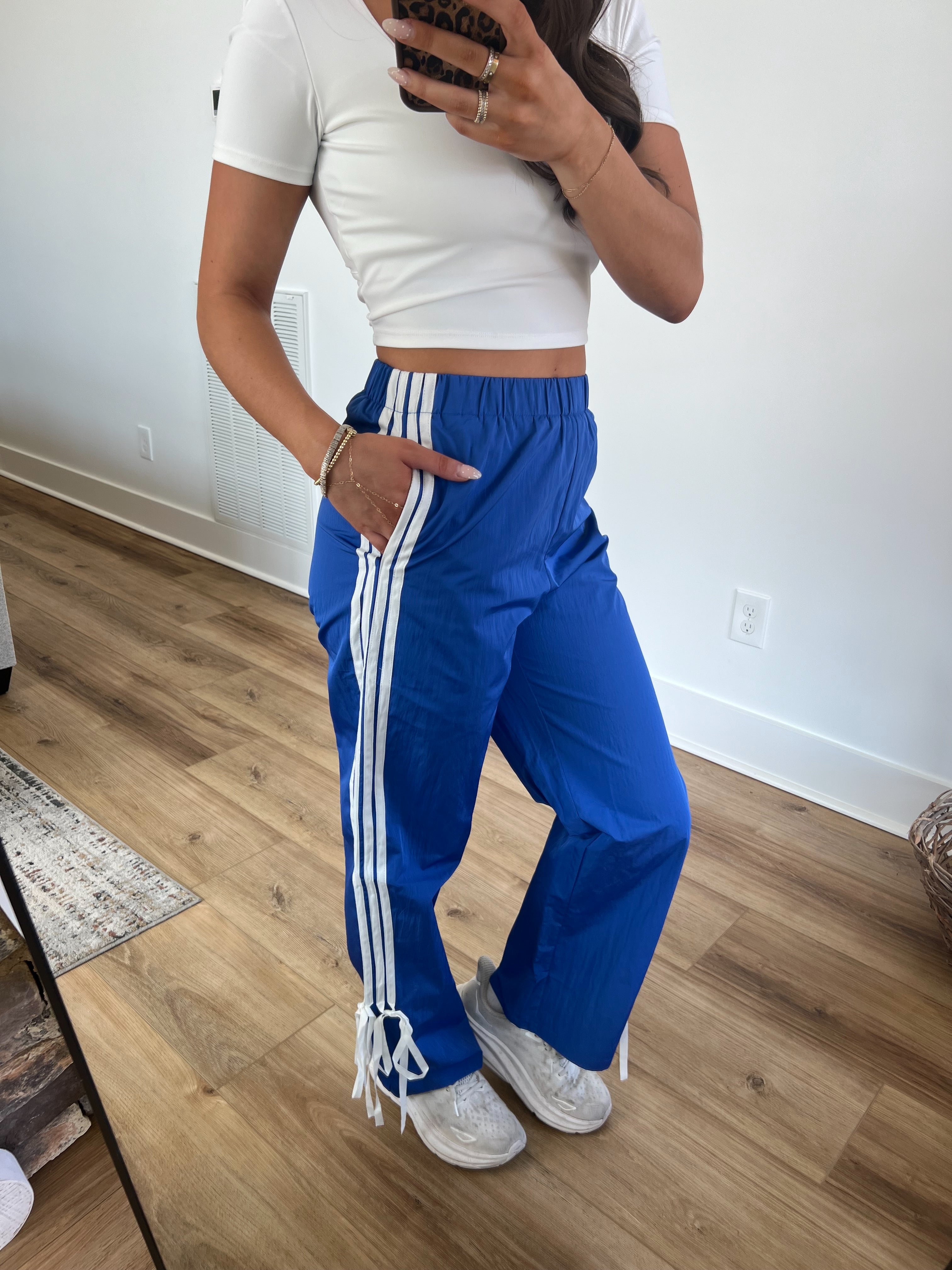 (Blue) Tate Bow Track Pants