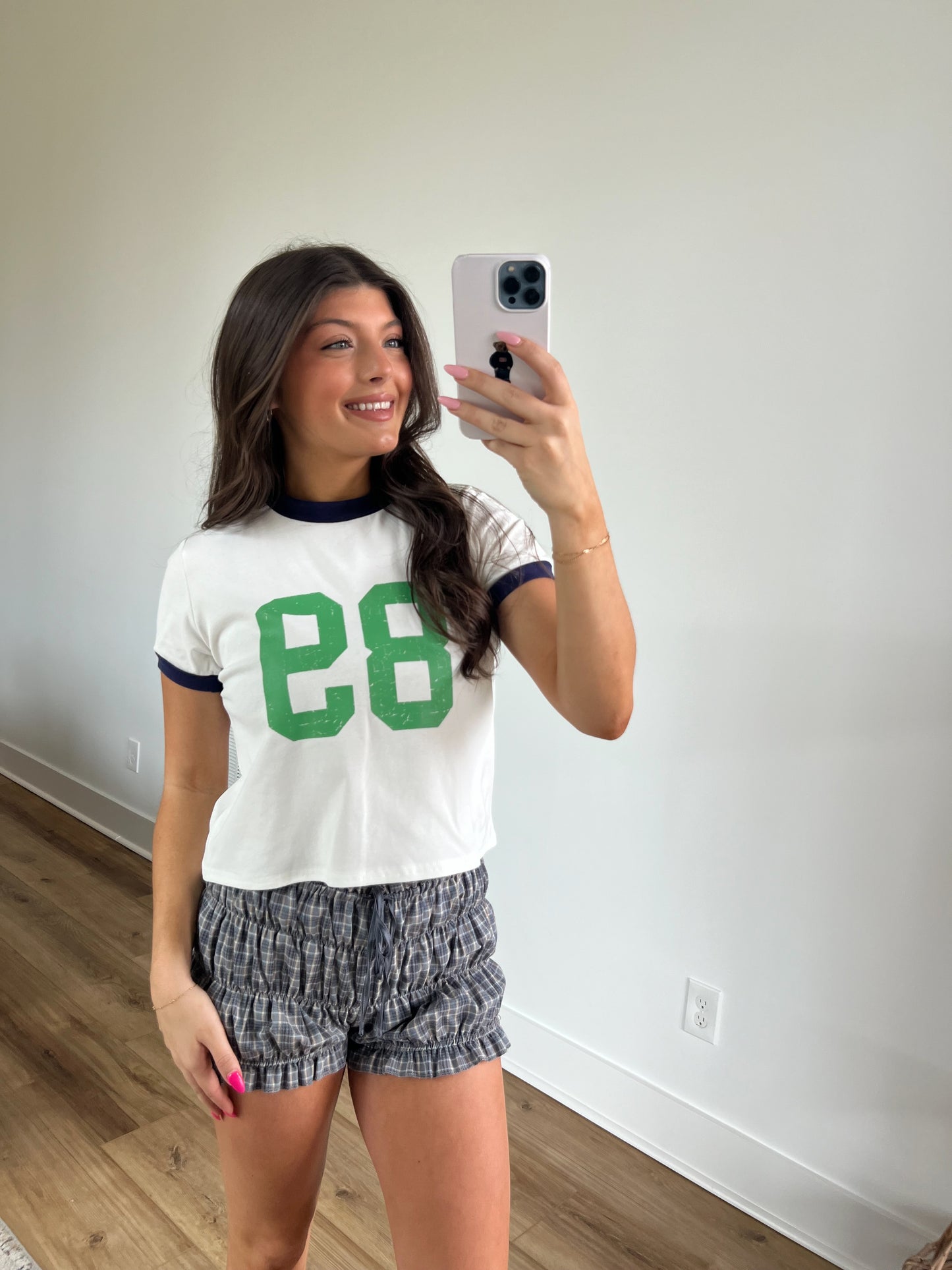 89 Baby Tee (White/Green)