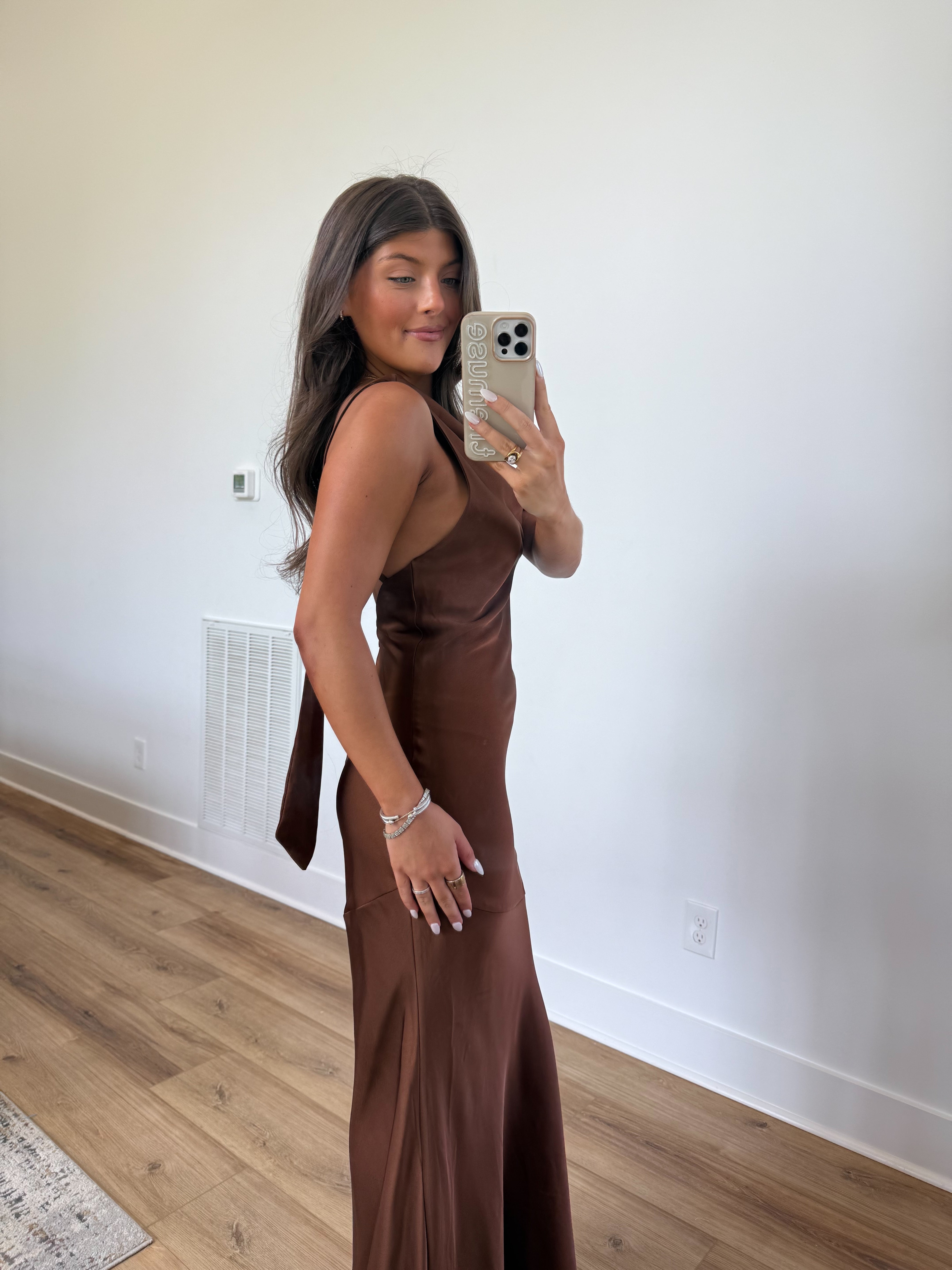 Chocolate Satin Maxi