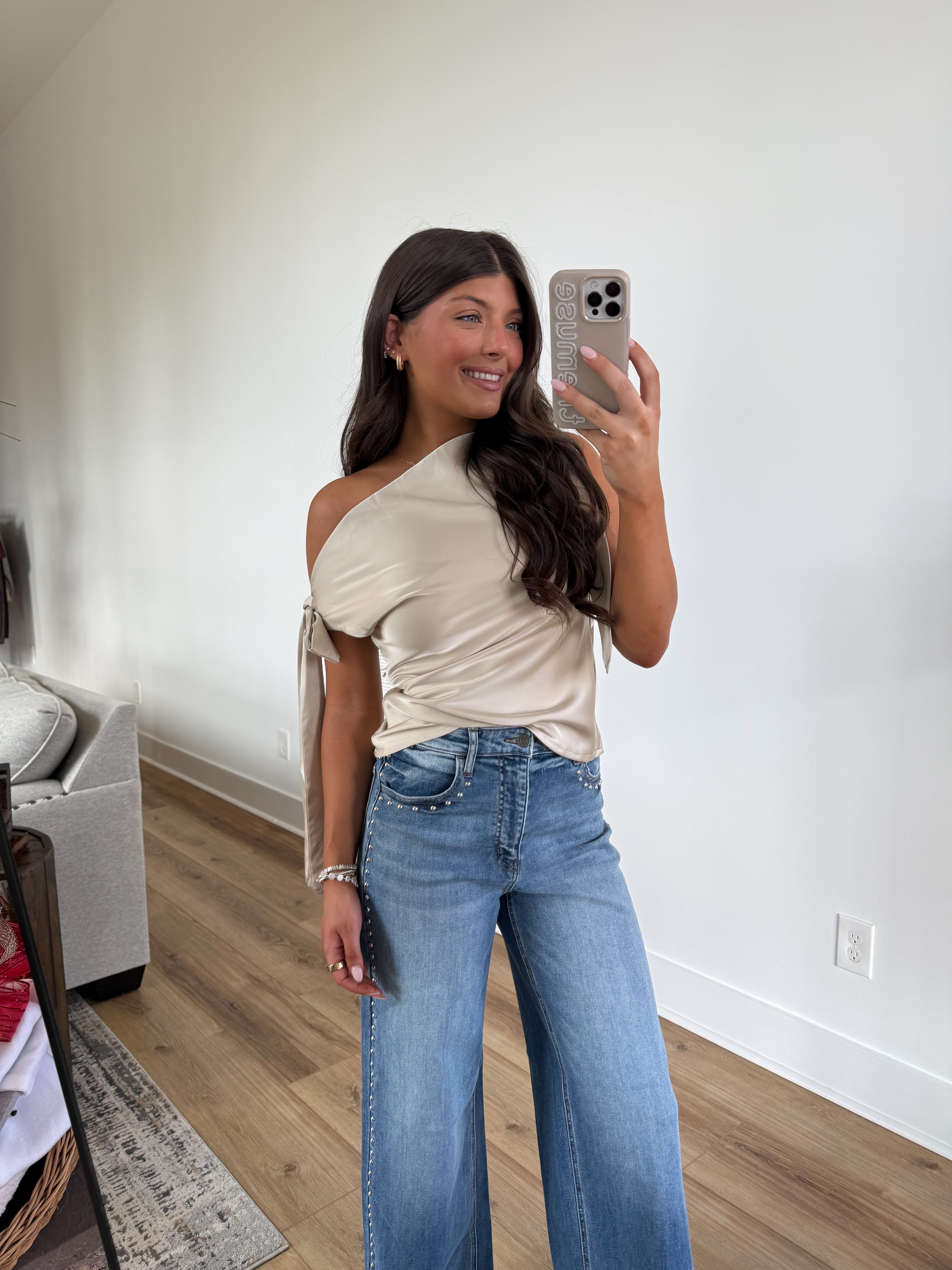 The Satin Bow Sleeve Top