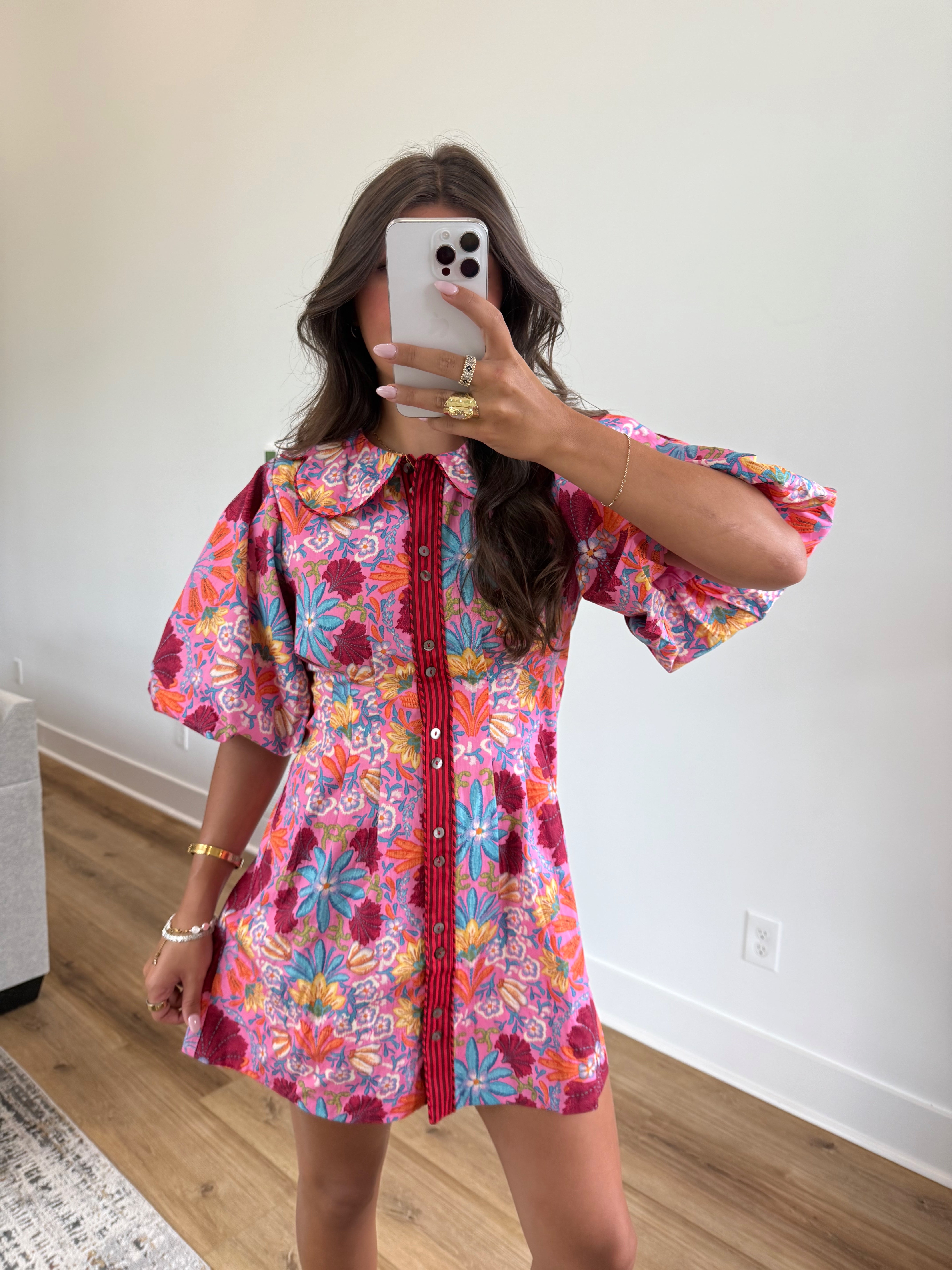 Summer Bloom Collared Mini Dress