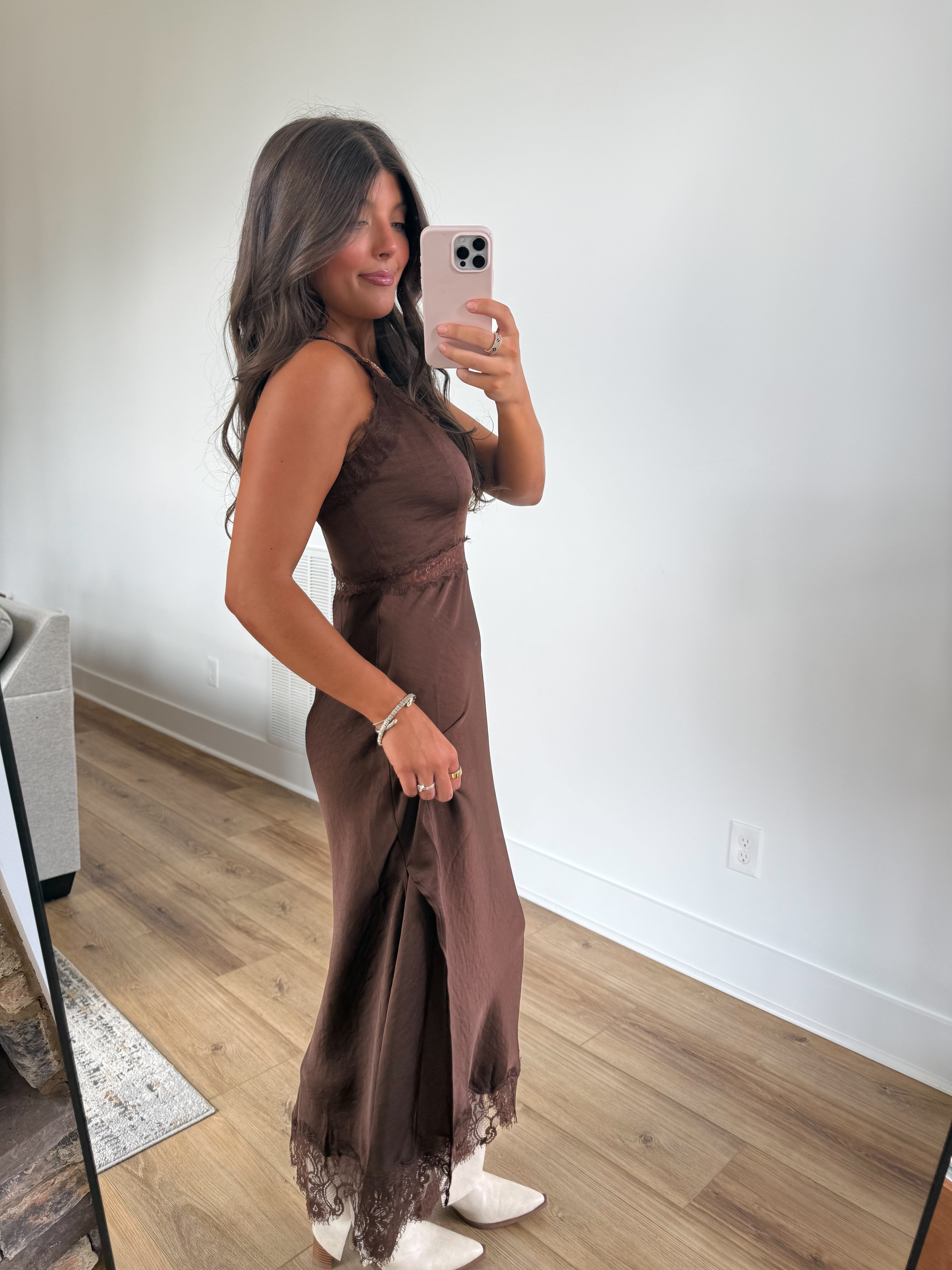 Olivia Lace Satin Dress