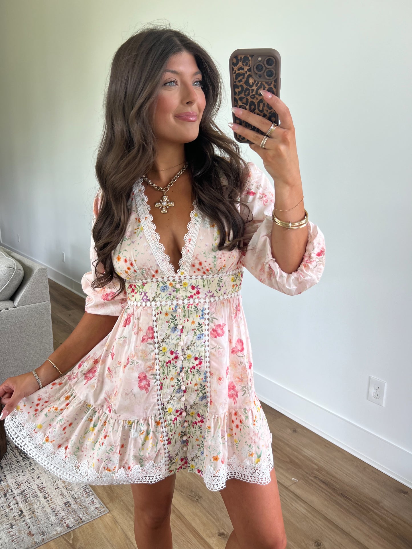 Vintage Tea Mini Dress