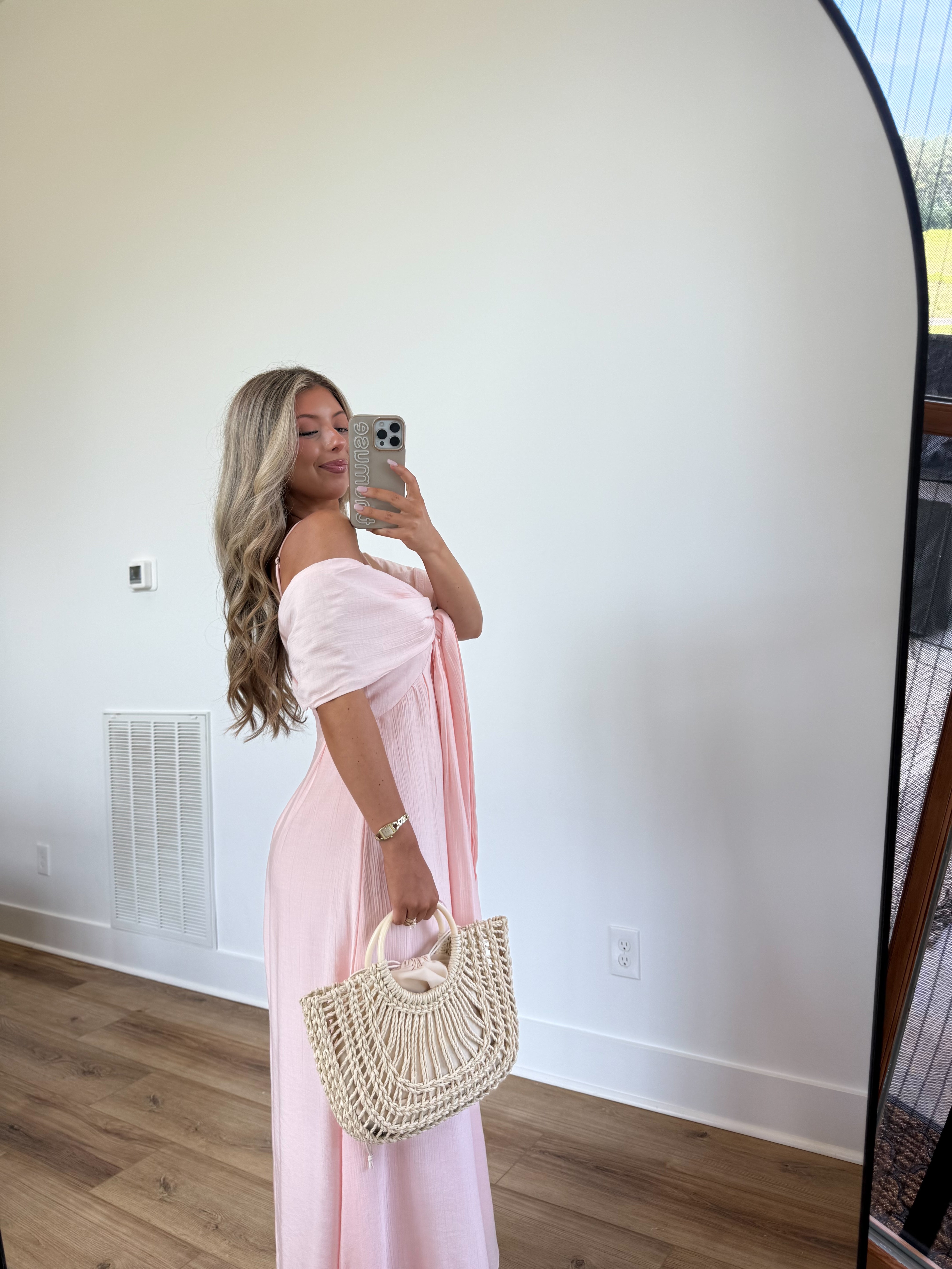 Powder Pink Bow Maxi