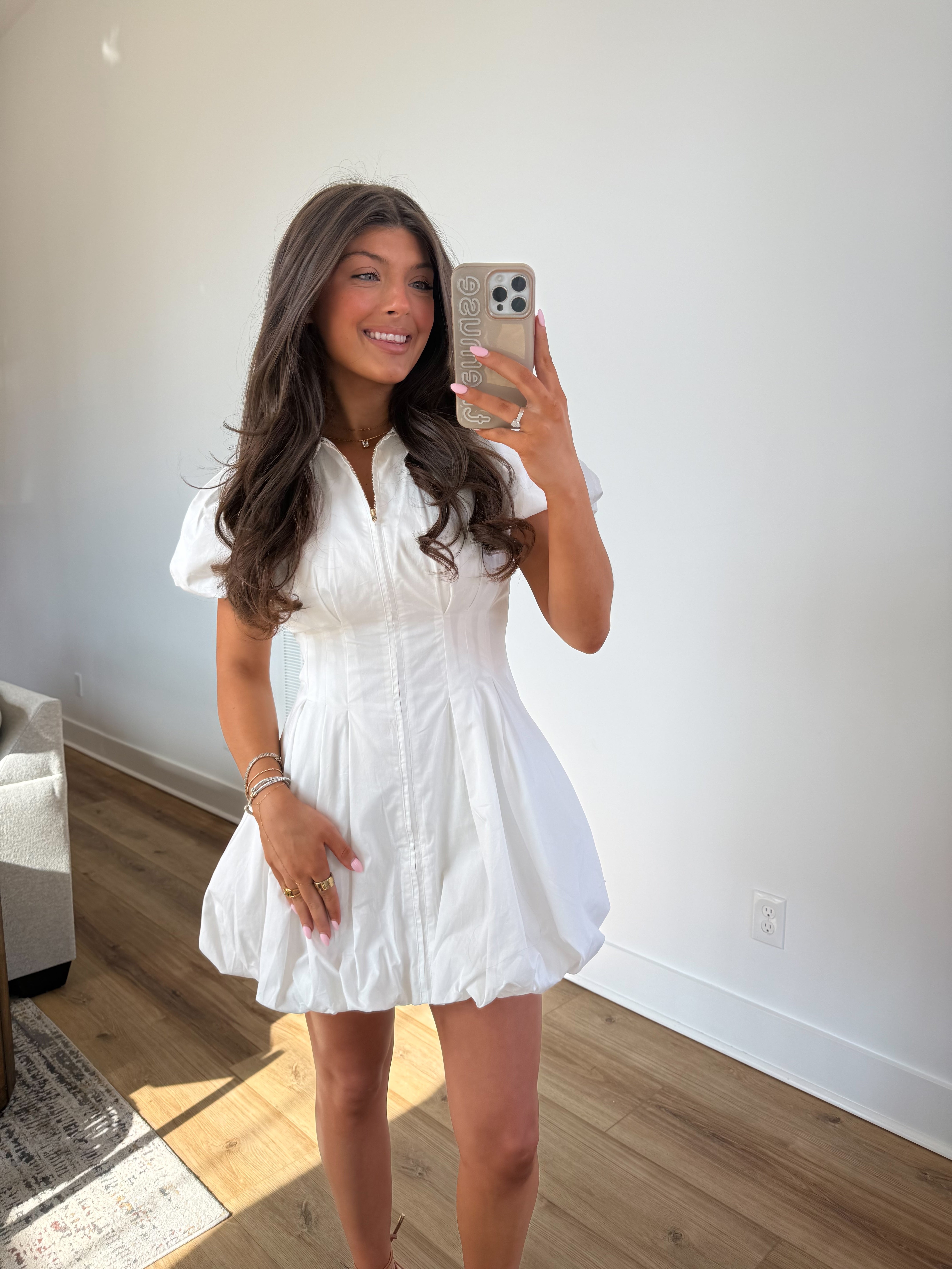 Flutter Mini Dress (White)