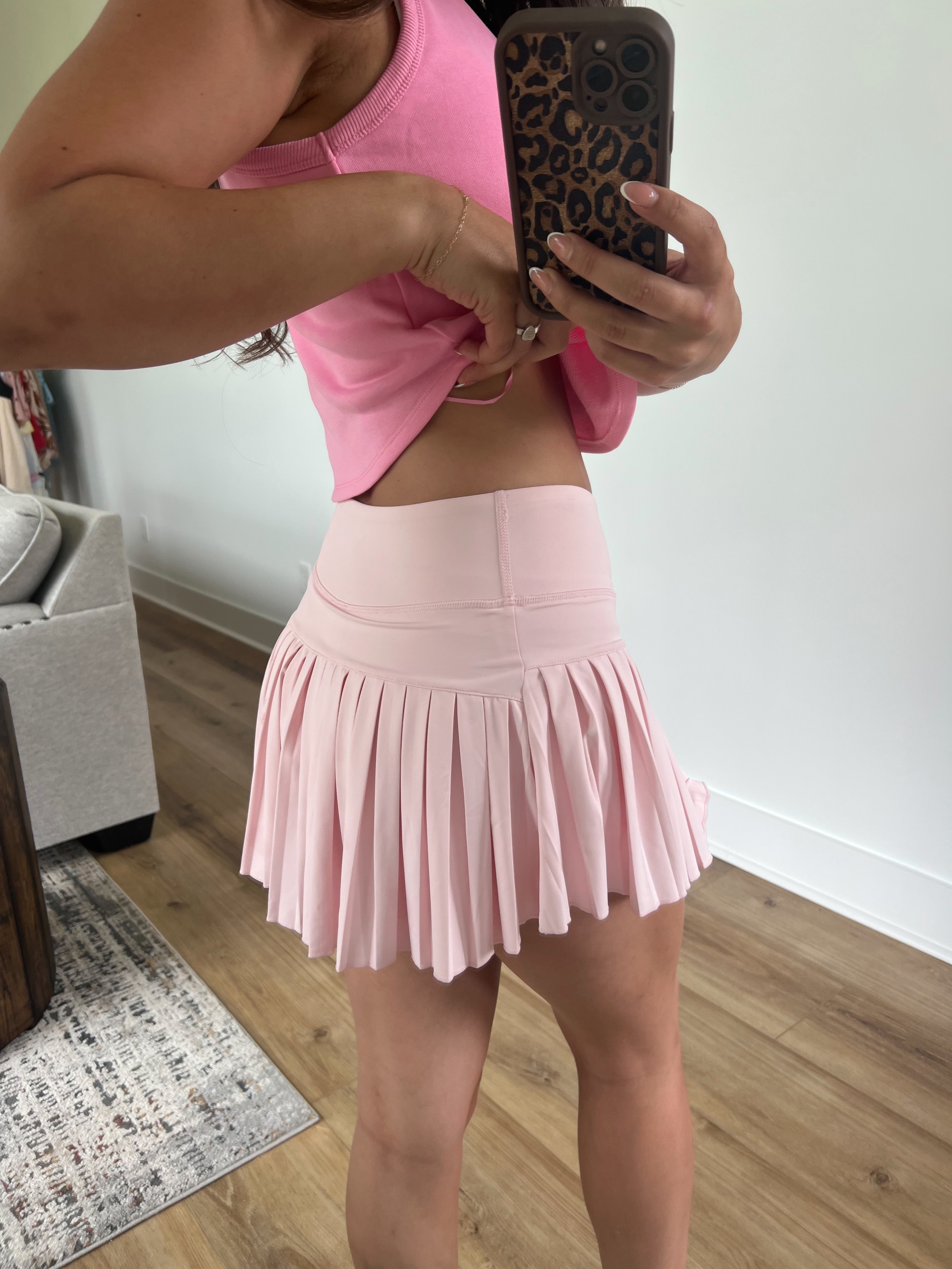 Pink Pleated Tennis Skirt