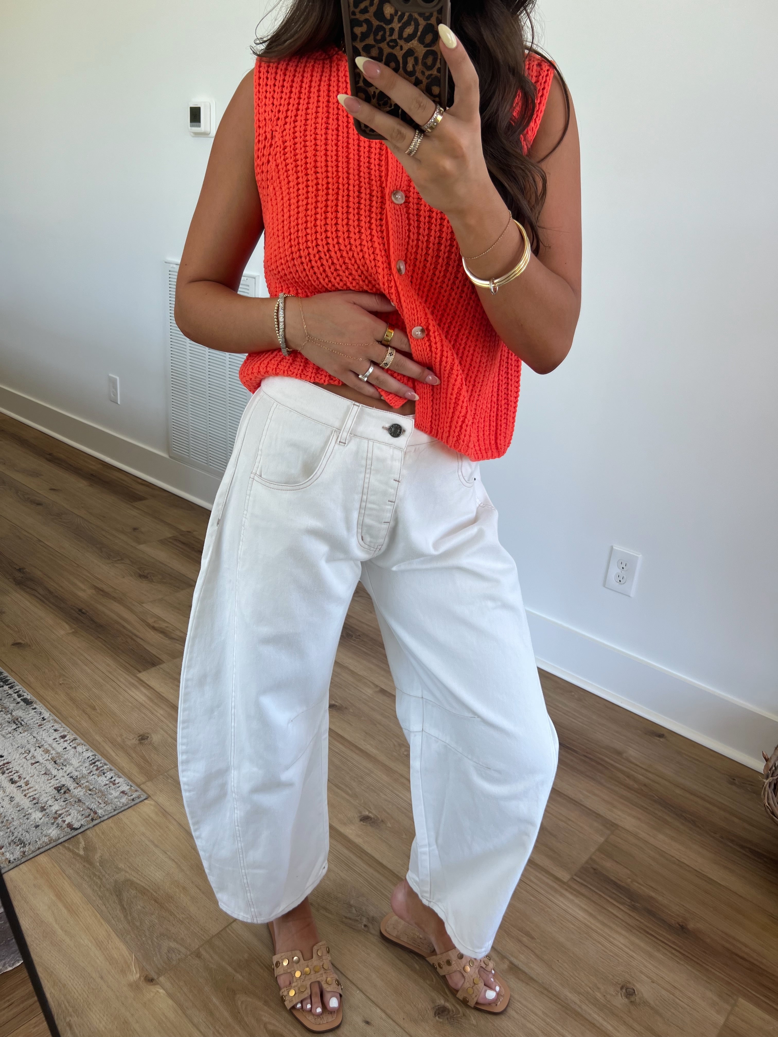 White Denim Barrel Jeans (Restock)