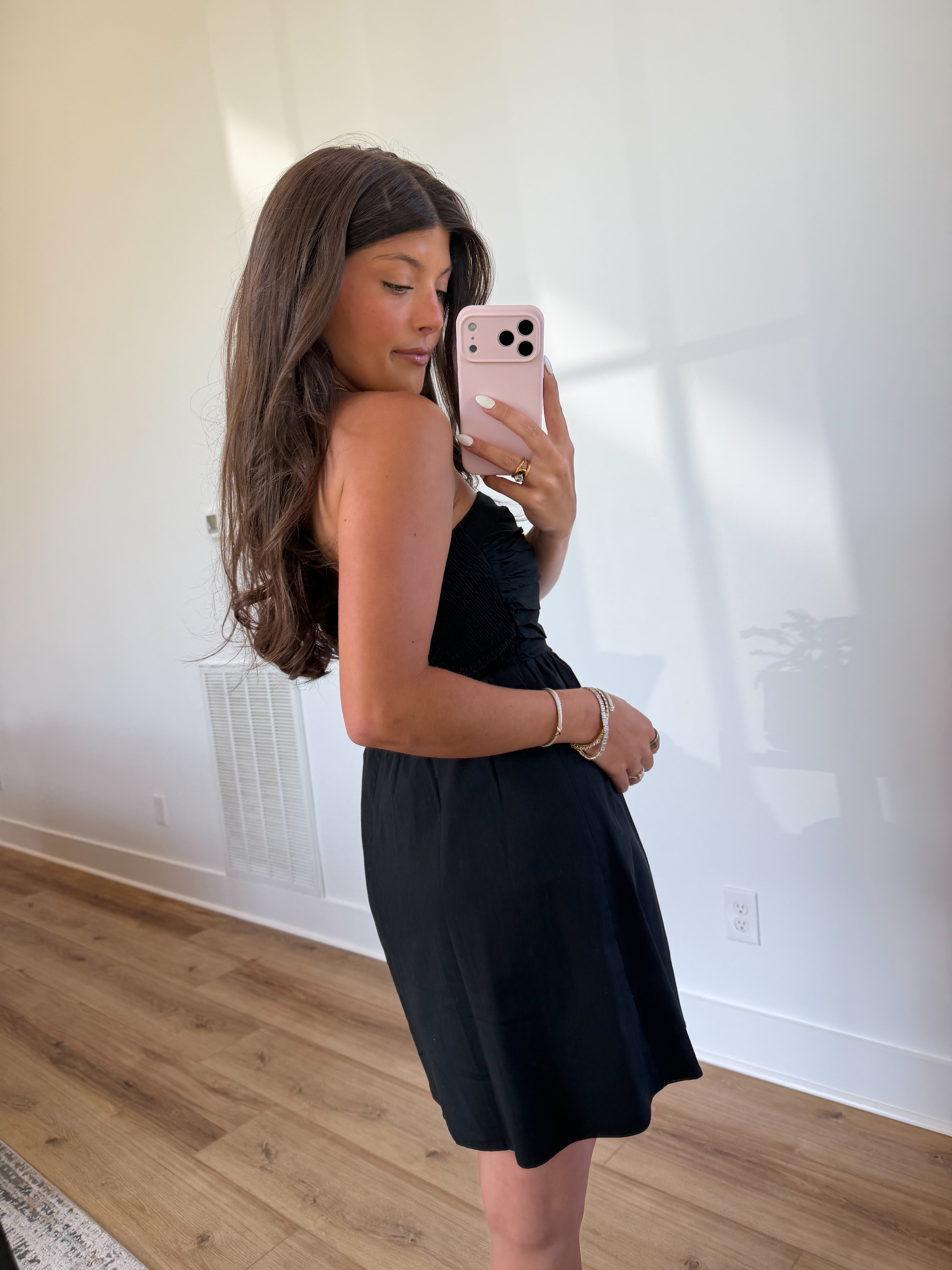 The Nantucket Strapless Mini Dress (Black)