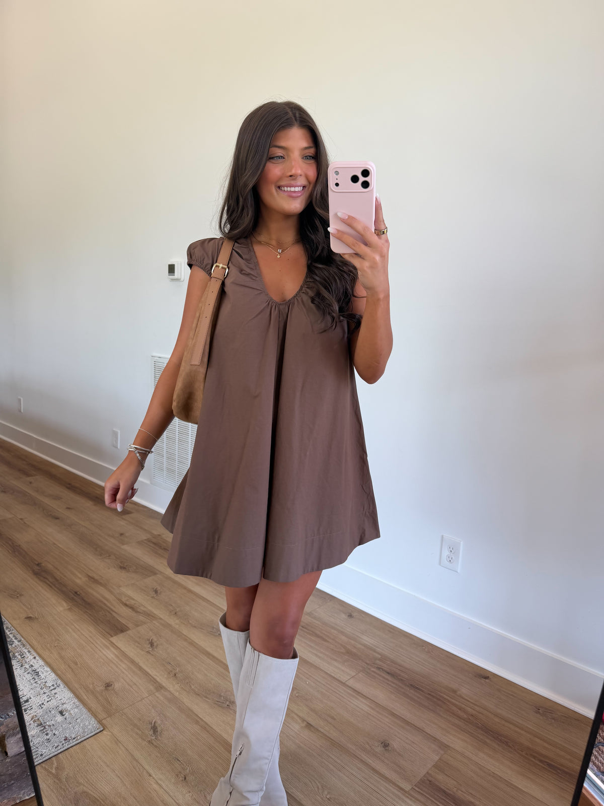 Little Miss Mini Dress (Brown)
