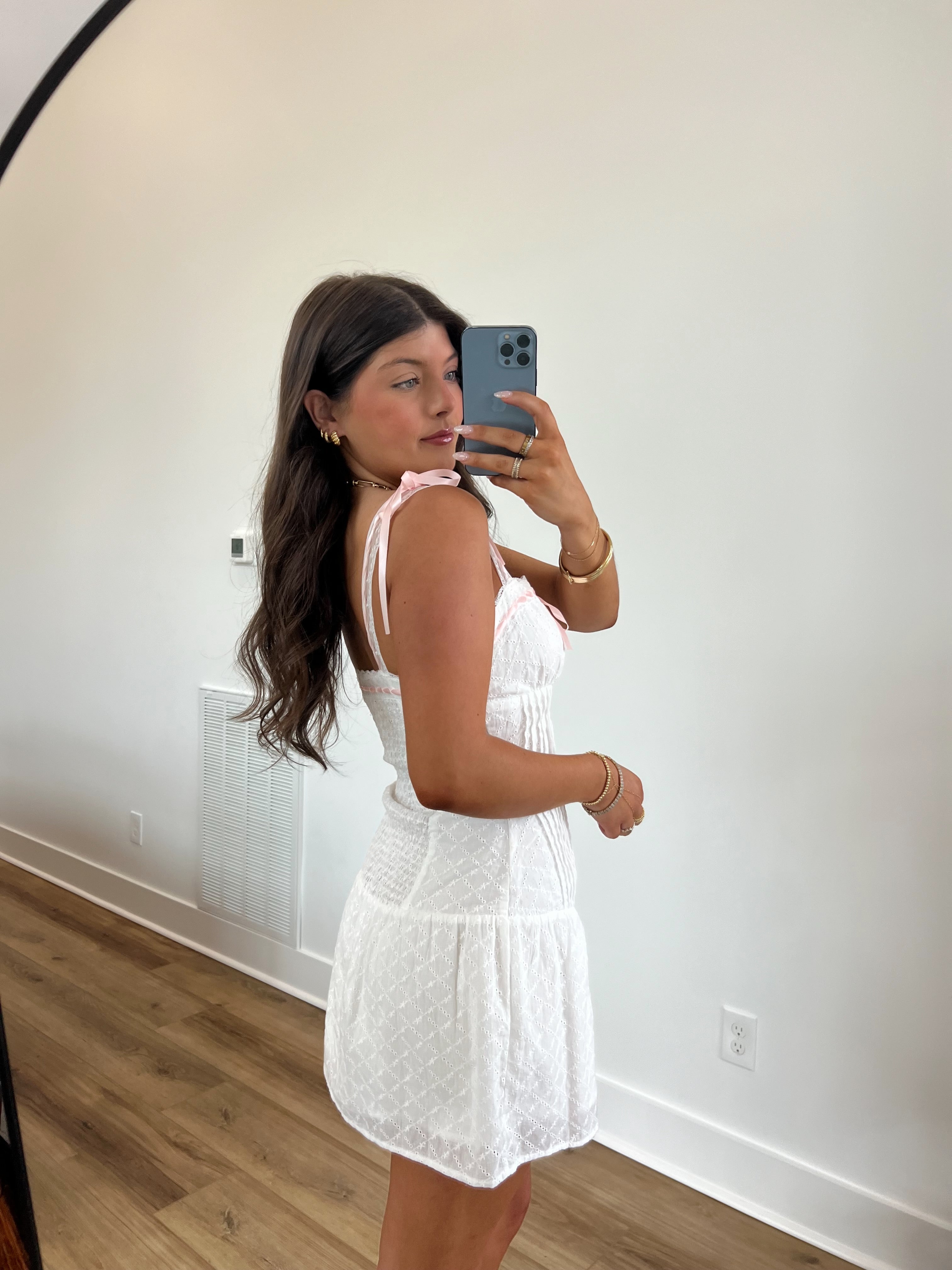 Lace Trim Mini Dress