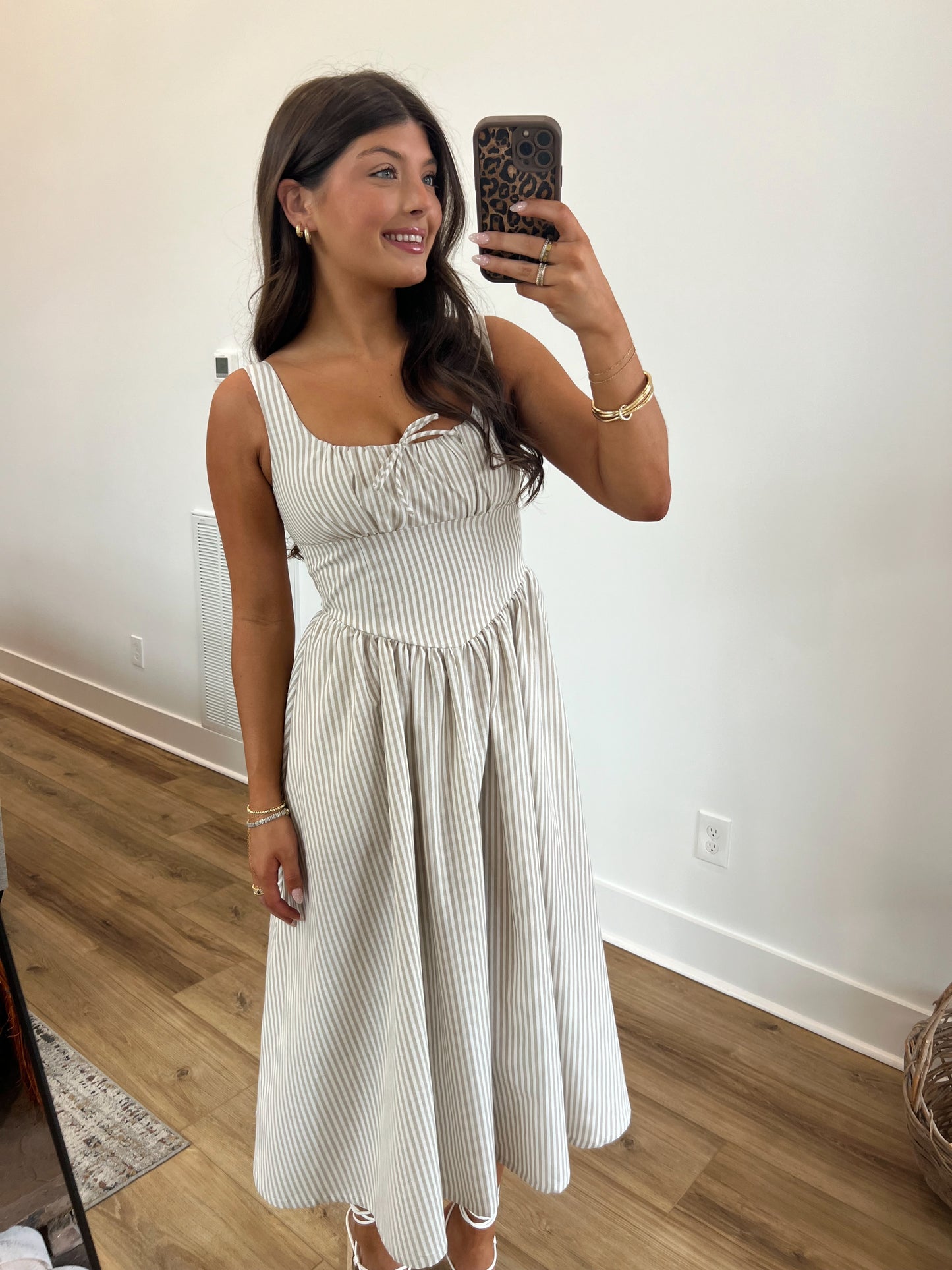 Coastal Stripes Midi Dress