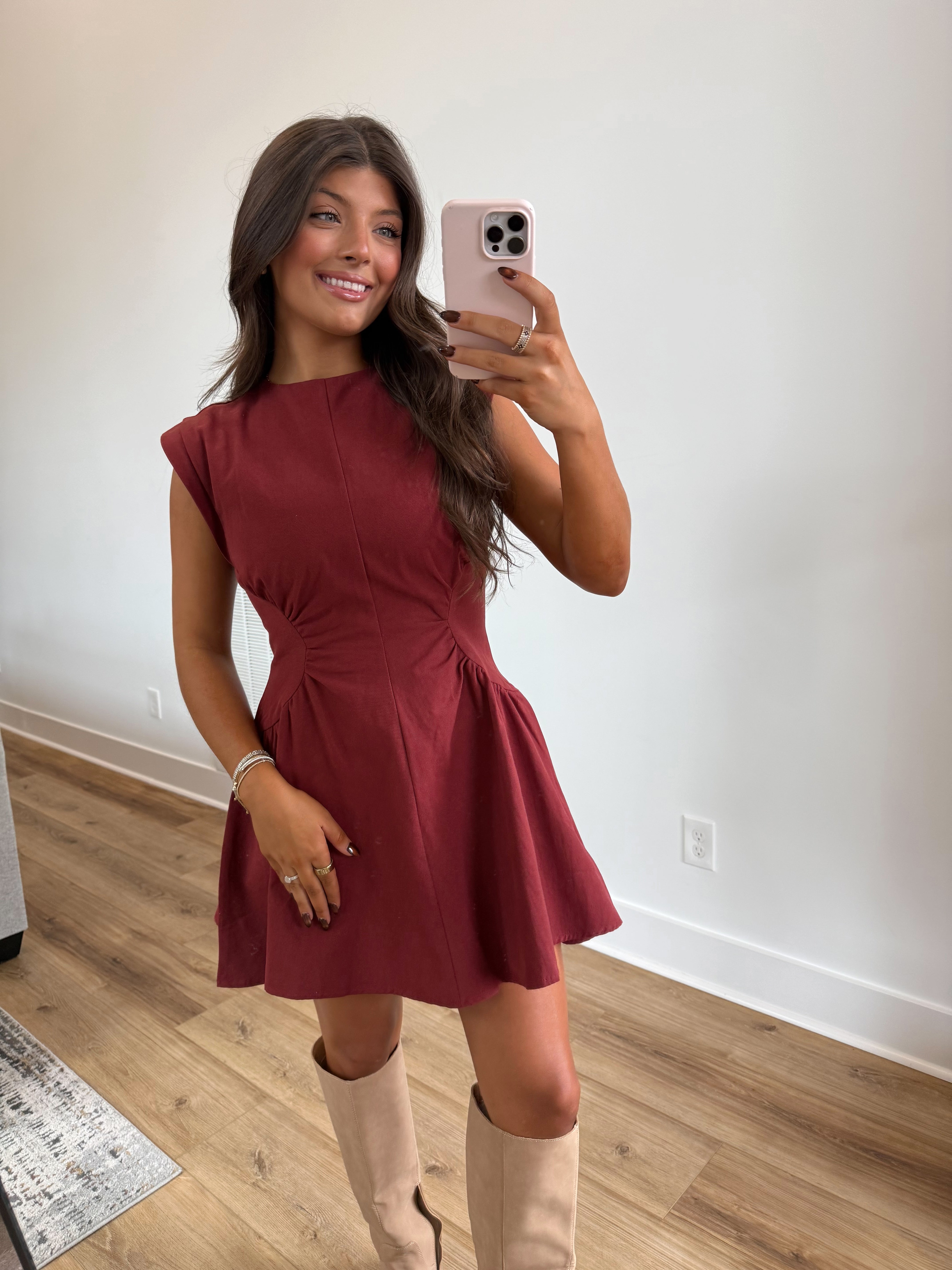 Burgundy Pecan Dress