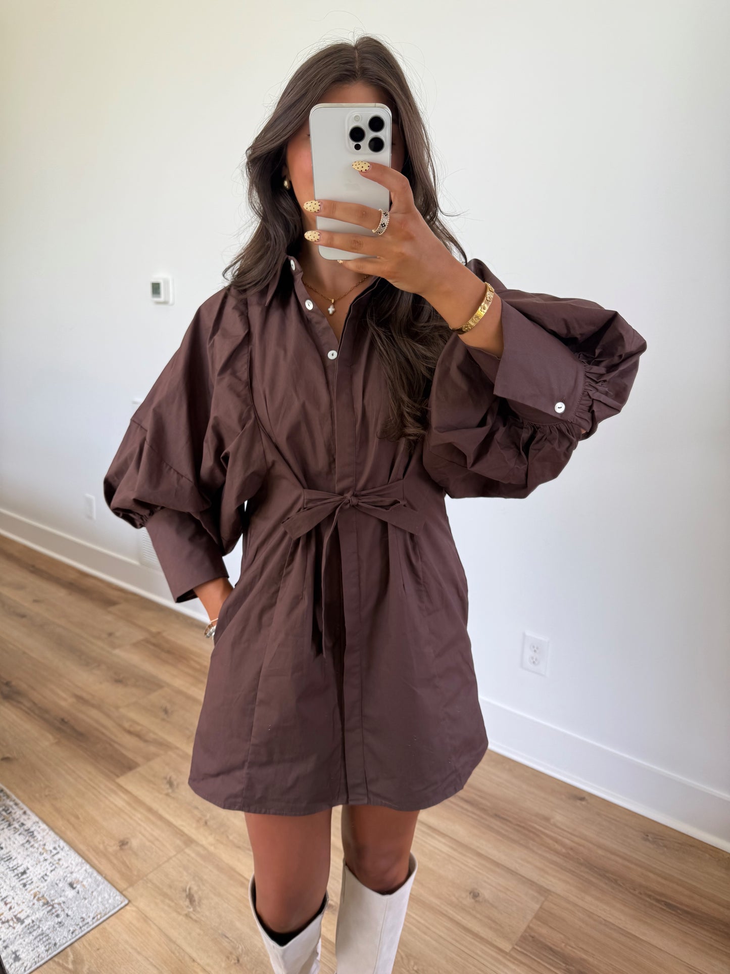 Sunday Morning Dress (Brown)(PRE-ORDER (1-2 weeks)/ Restock)