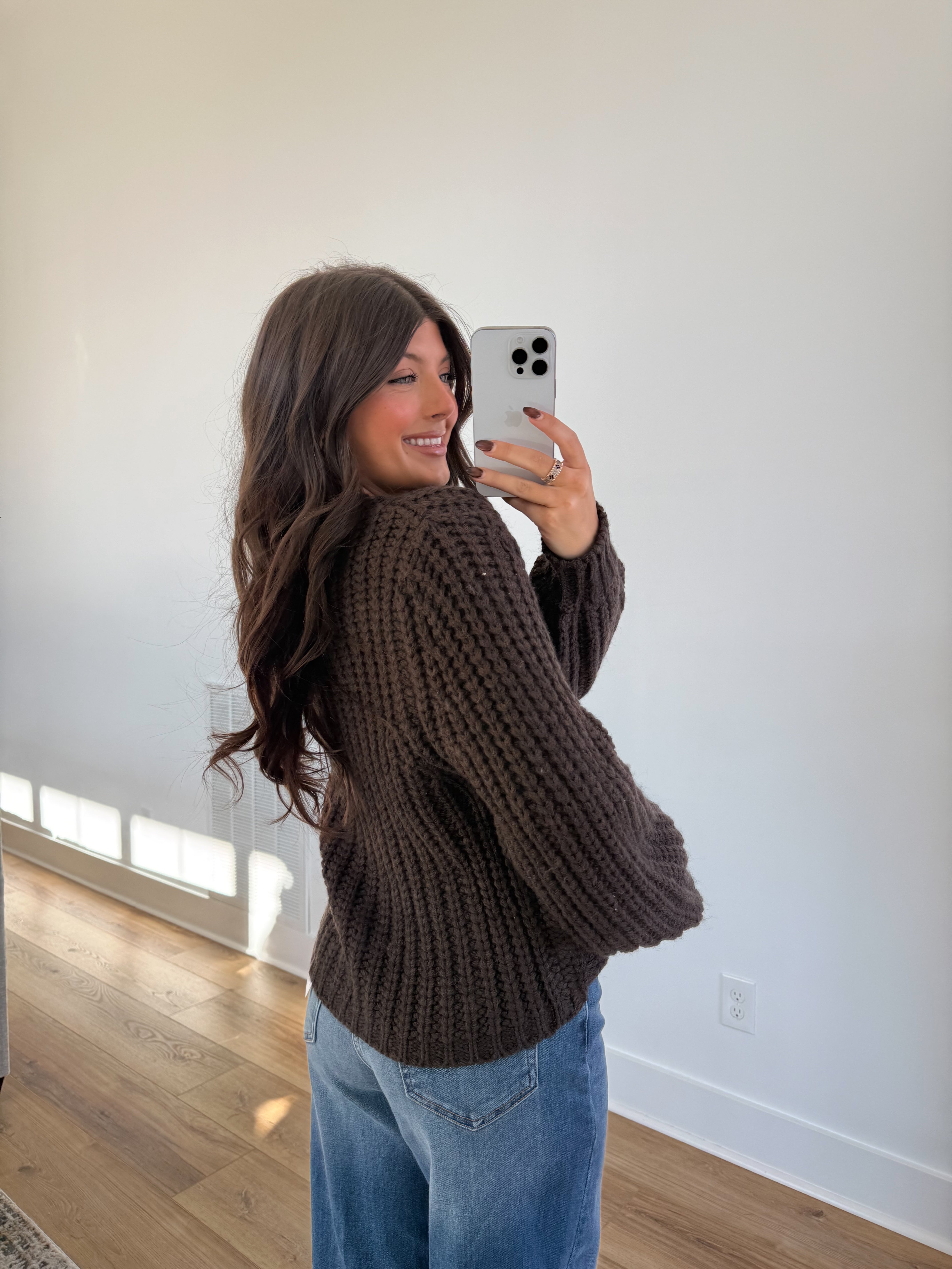 The Golden Button Cardigan (Brown)