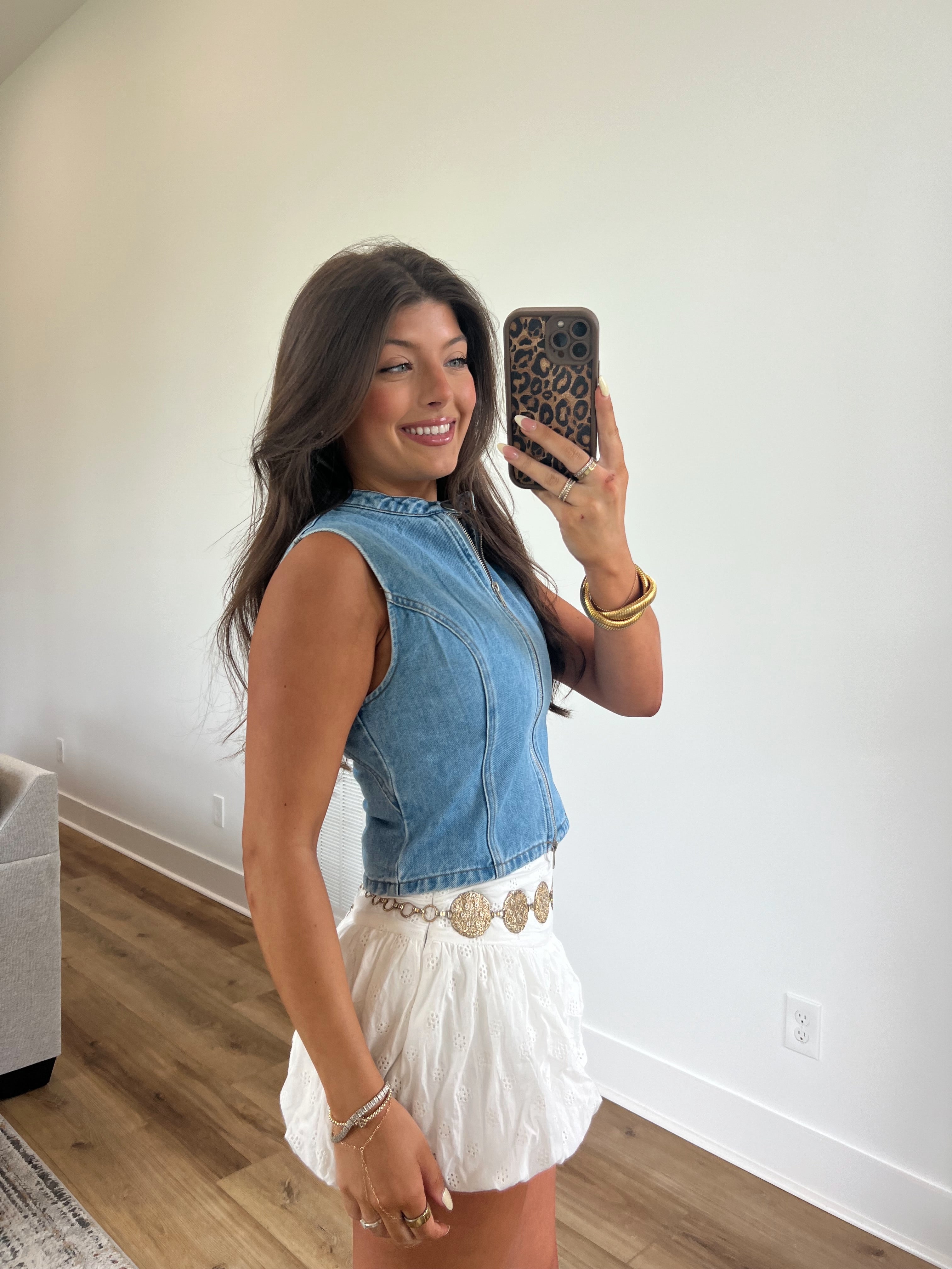 Racer Denim Top