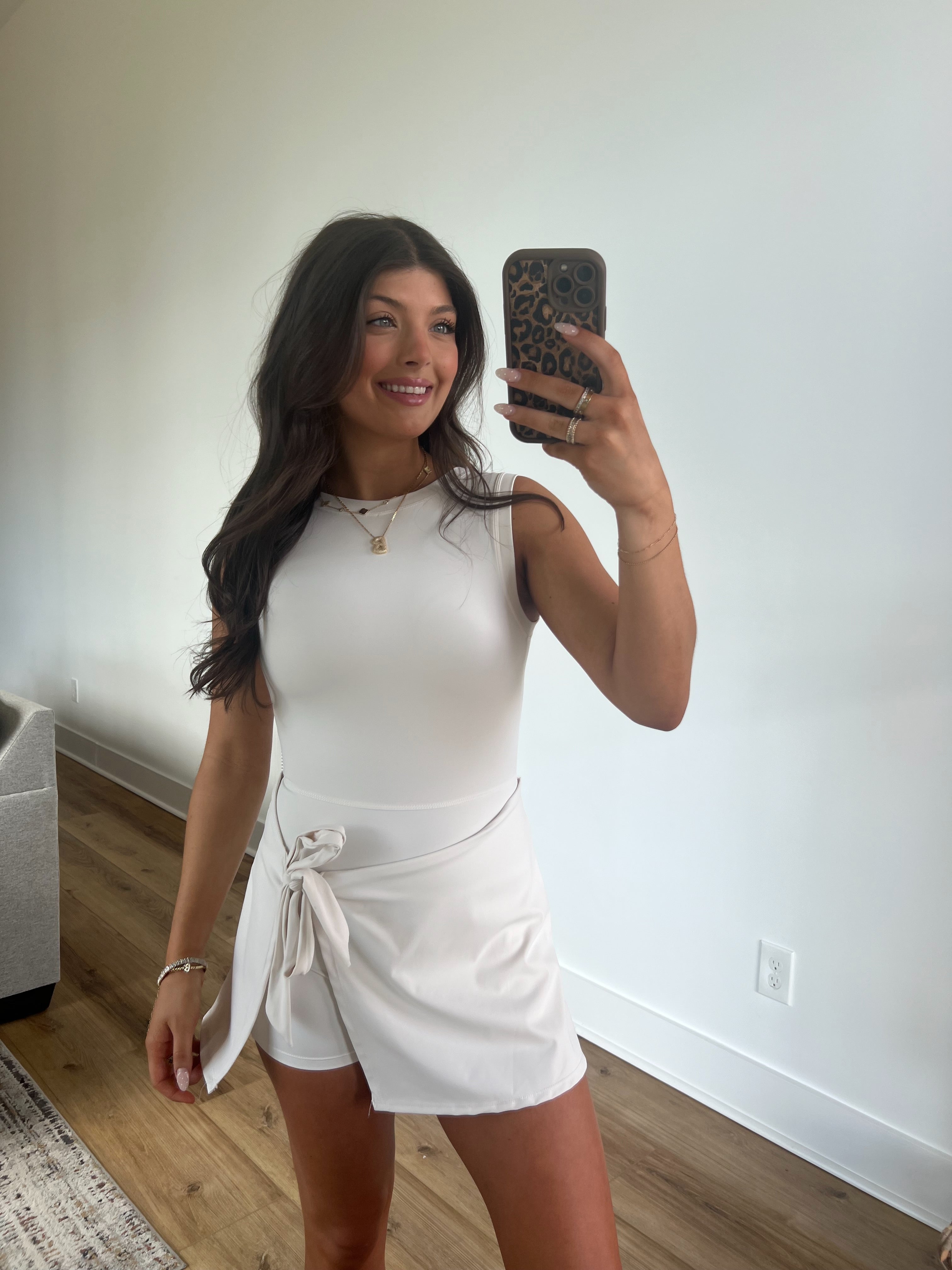 Cream Wrap Athletic Dress