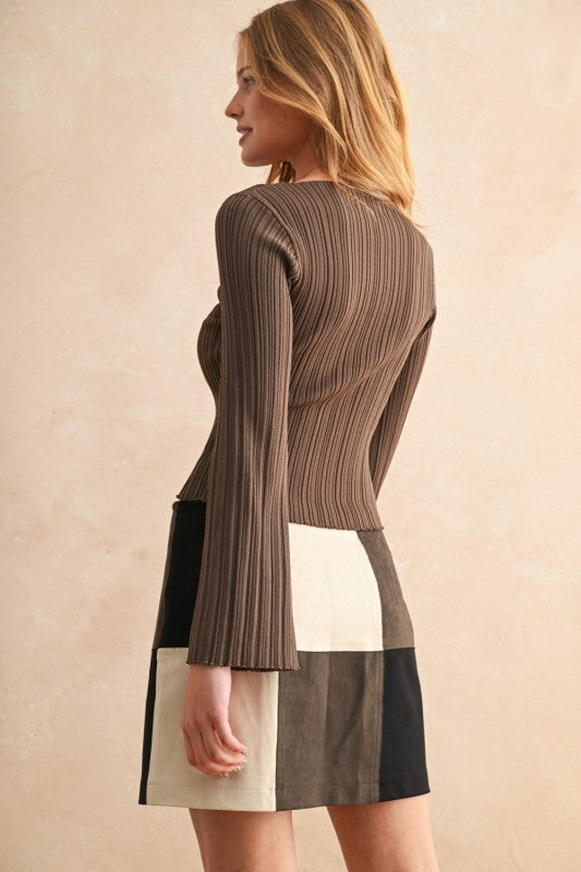 Chestnut Ribbed Top