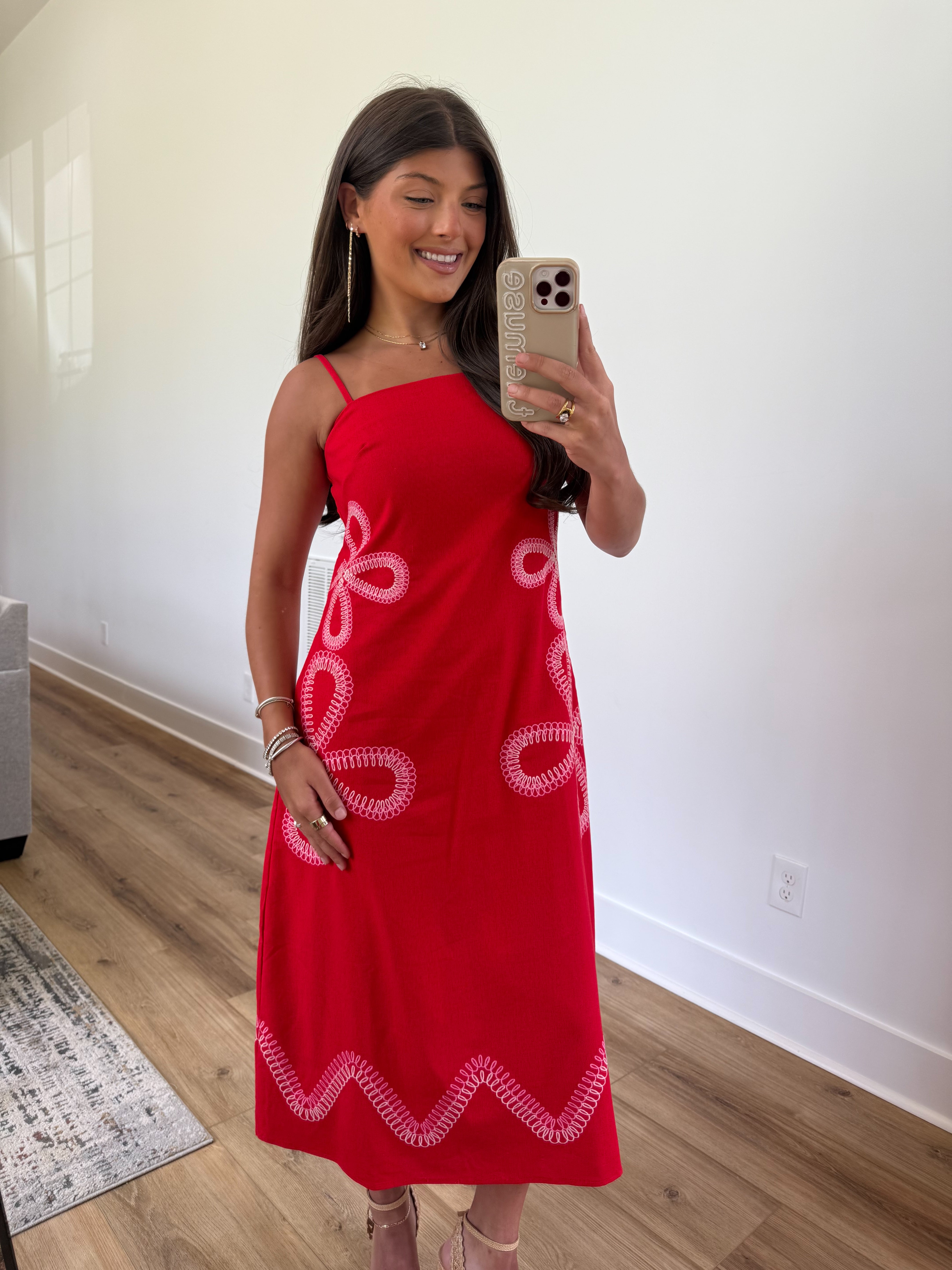 Summer Cherry Midi Dress