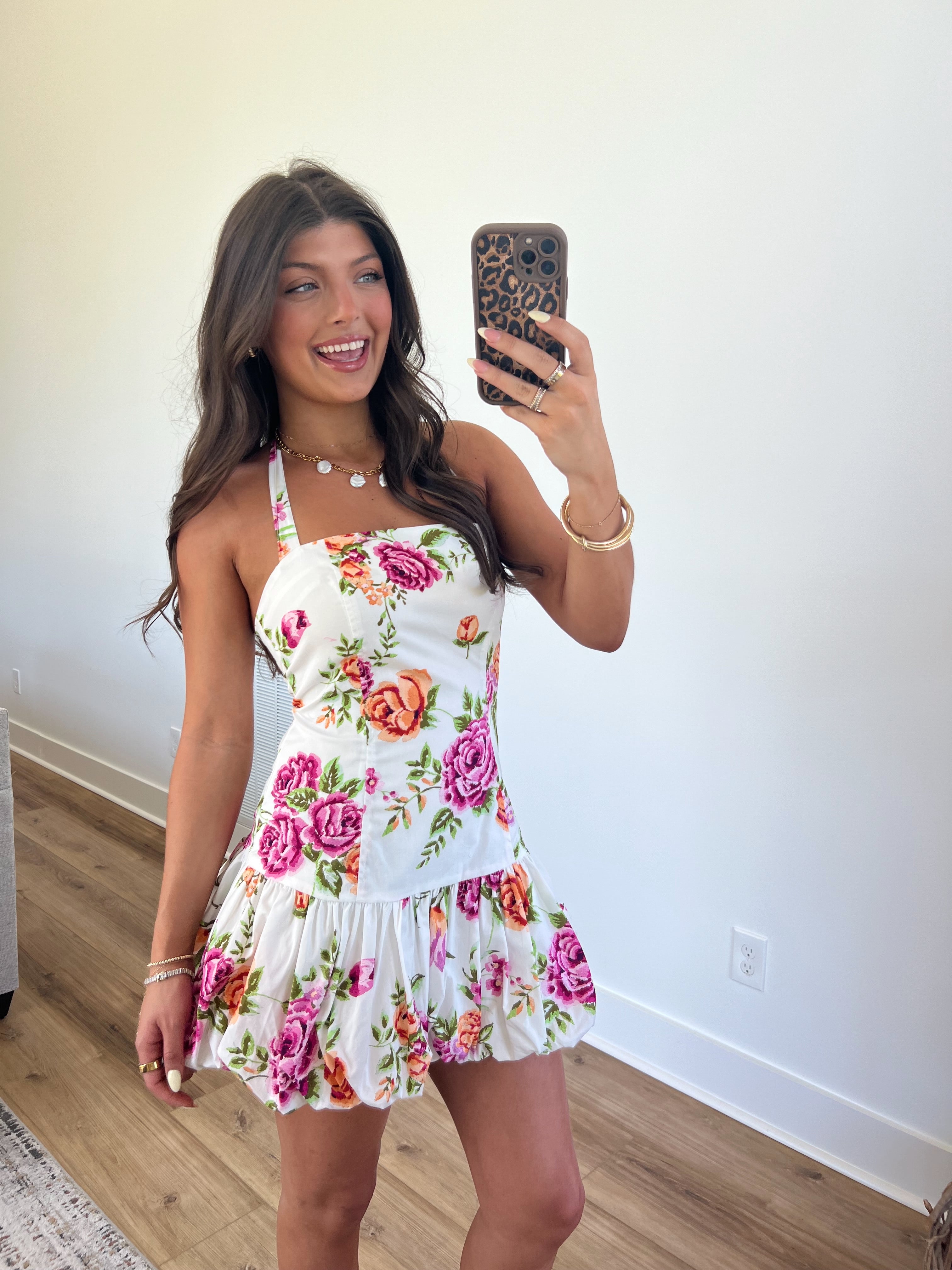 Spring Rose Mini Dress