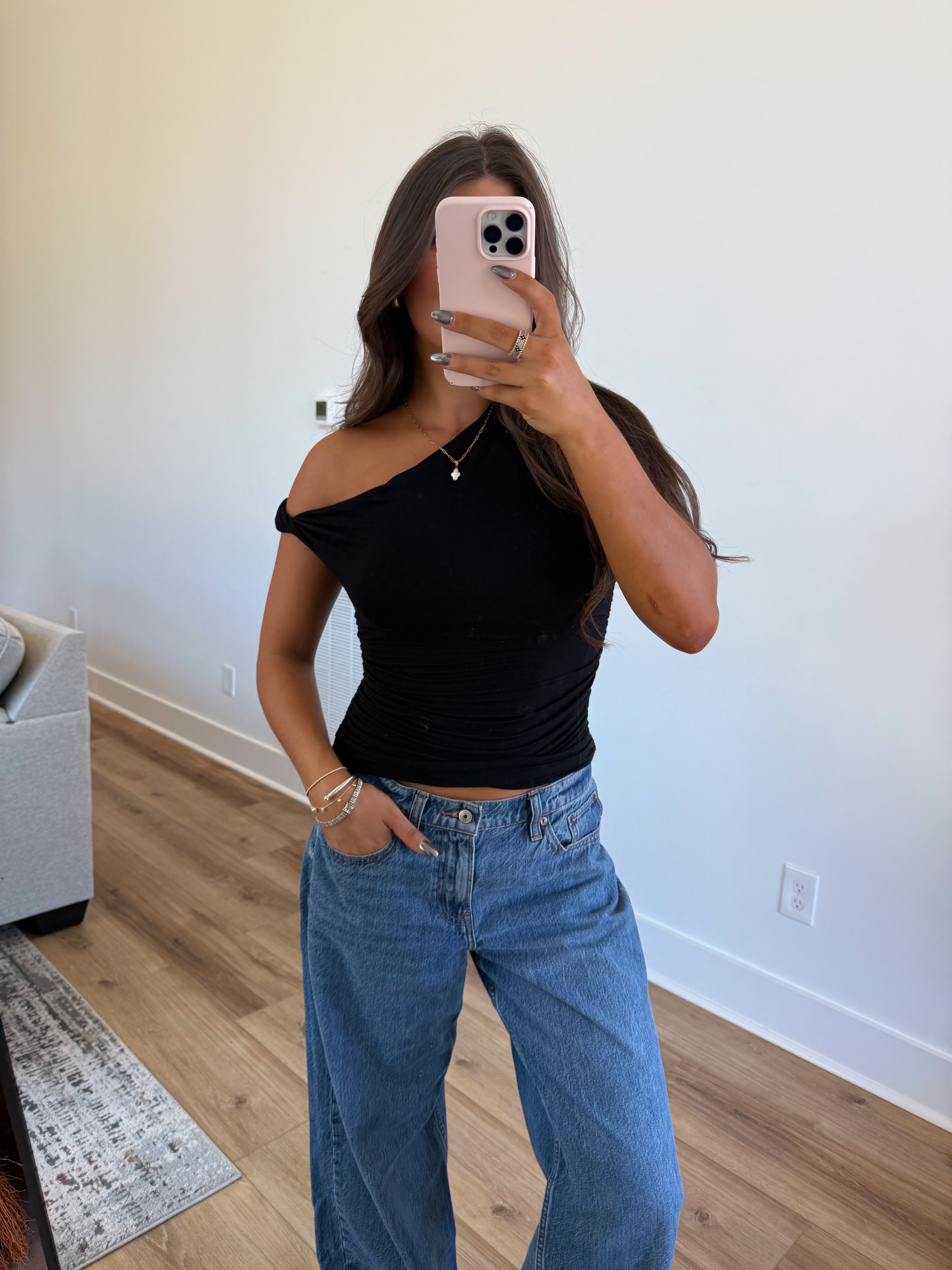 Black Elevated Basic Top