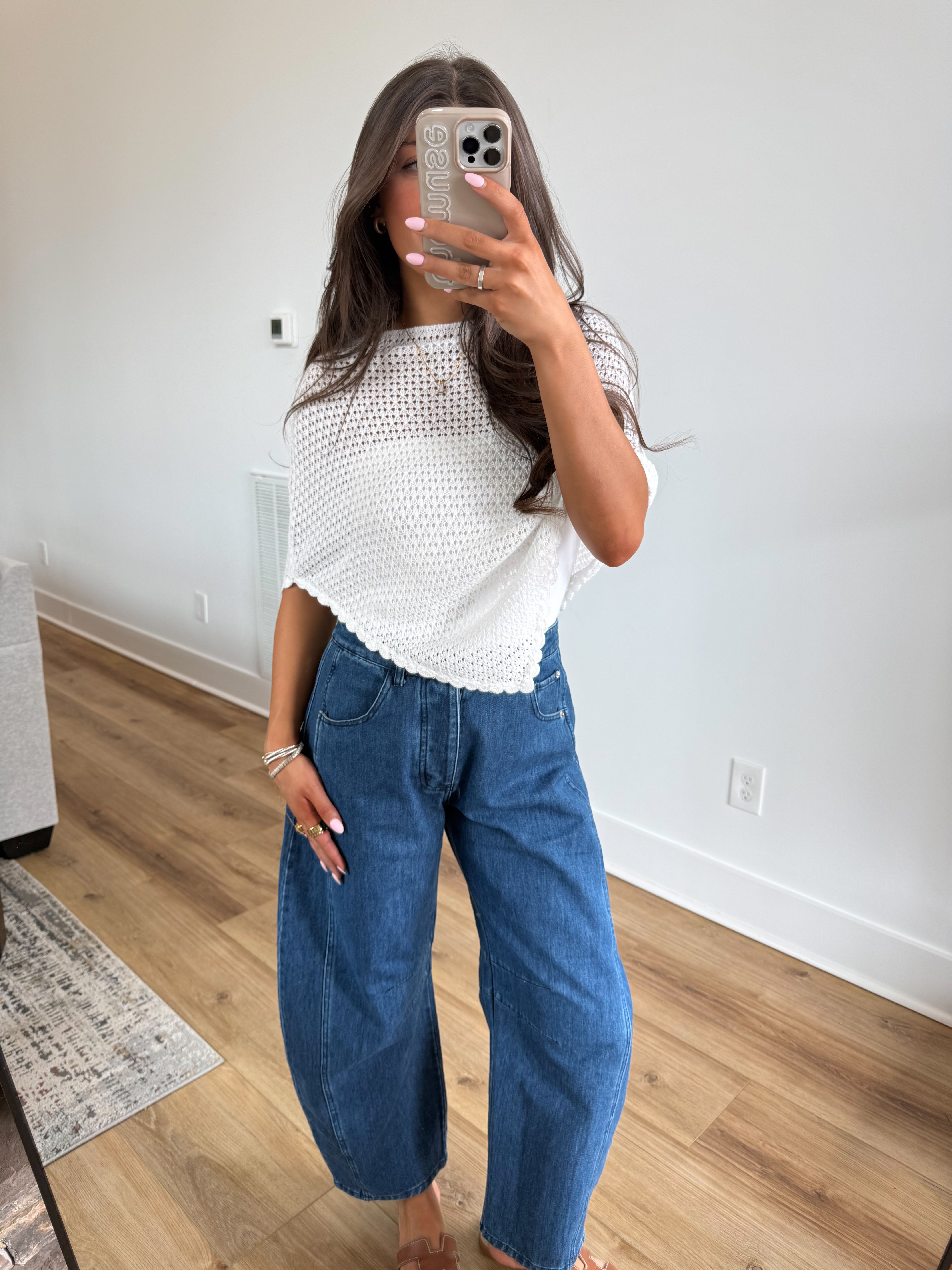 White Crochet Poncho