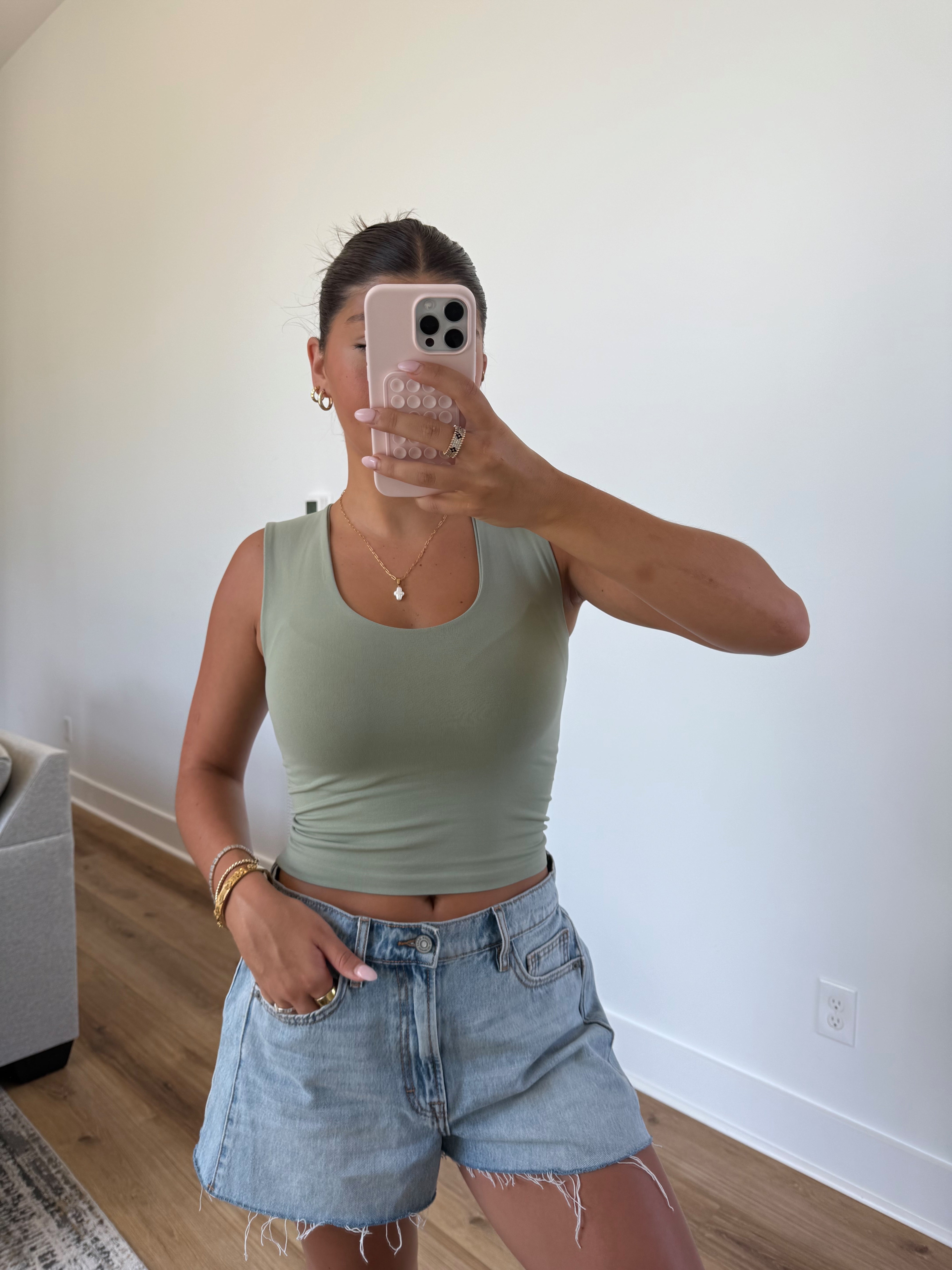 (Seafoam Green) Double Lined Seamless Tank