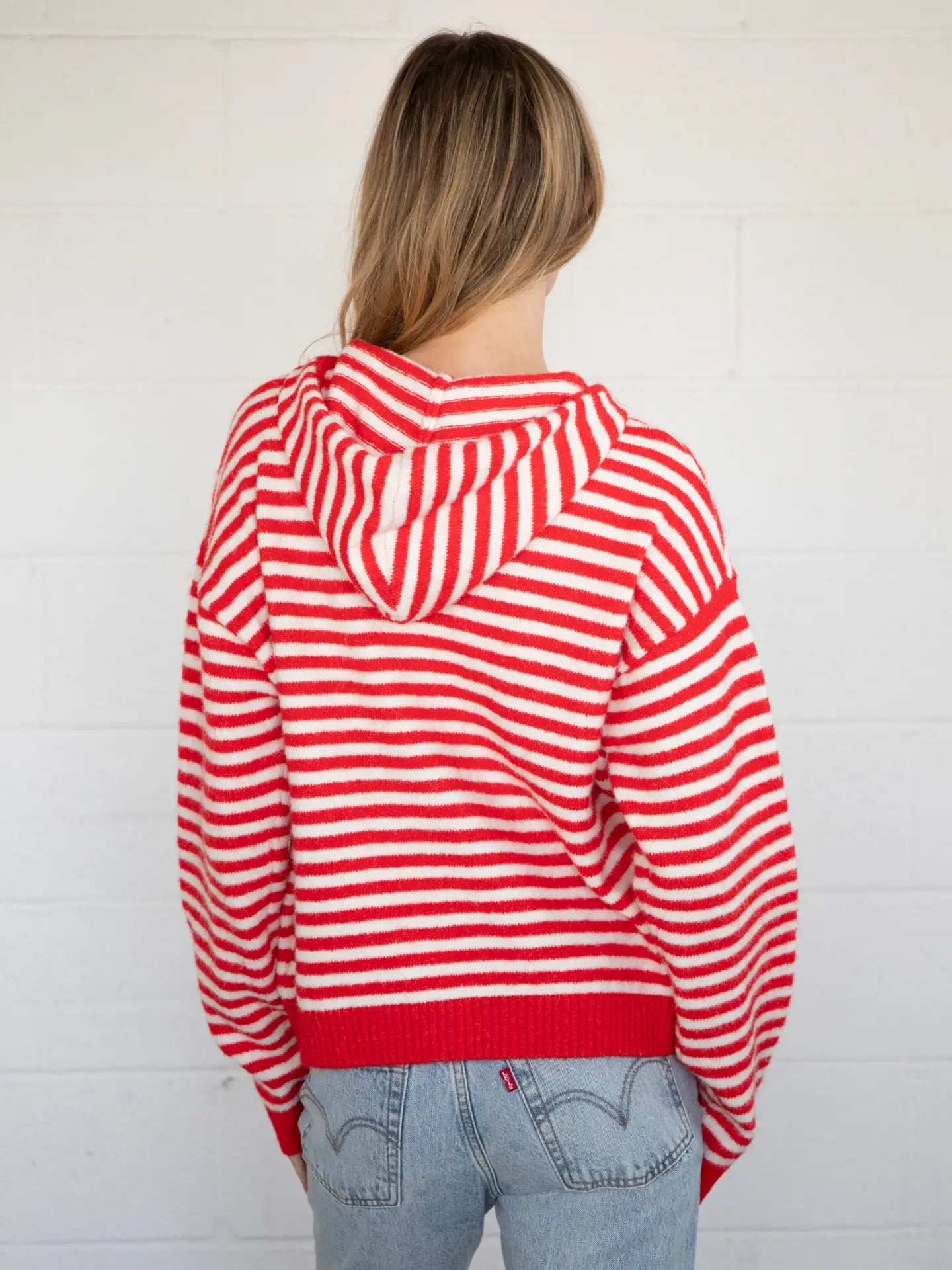 Millie Stripe Zip-Up (Red)