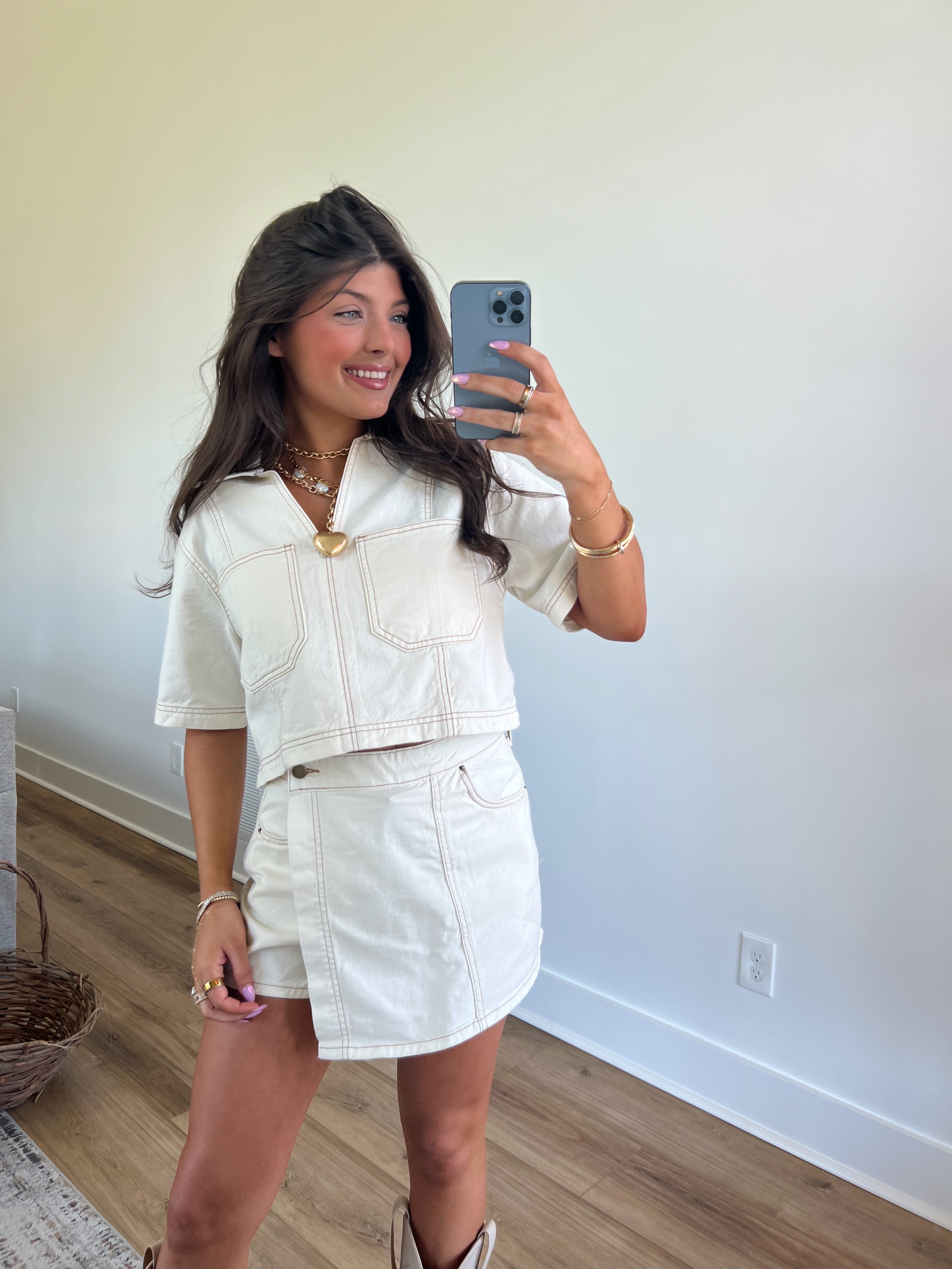 Lauren Ecru Denim Set