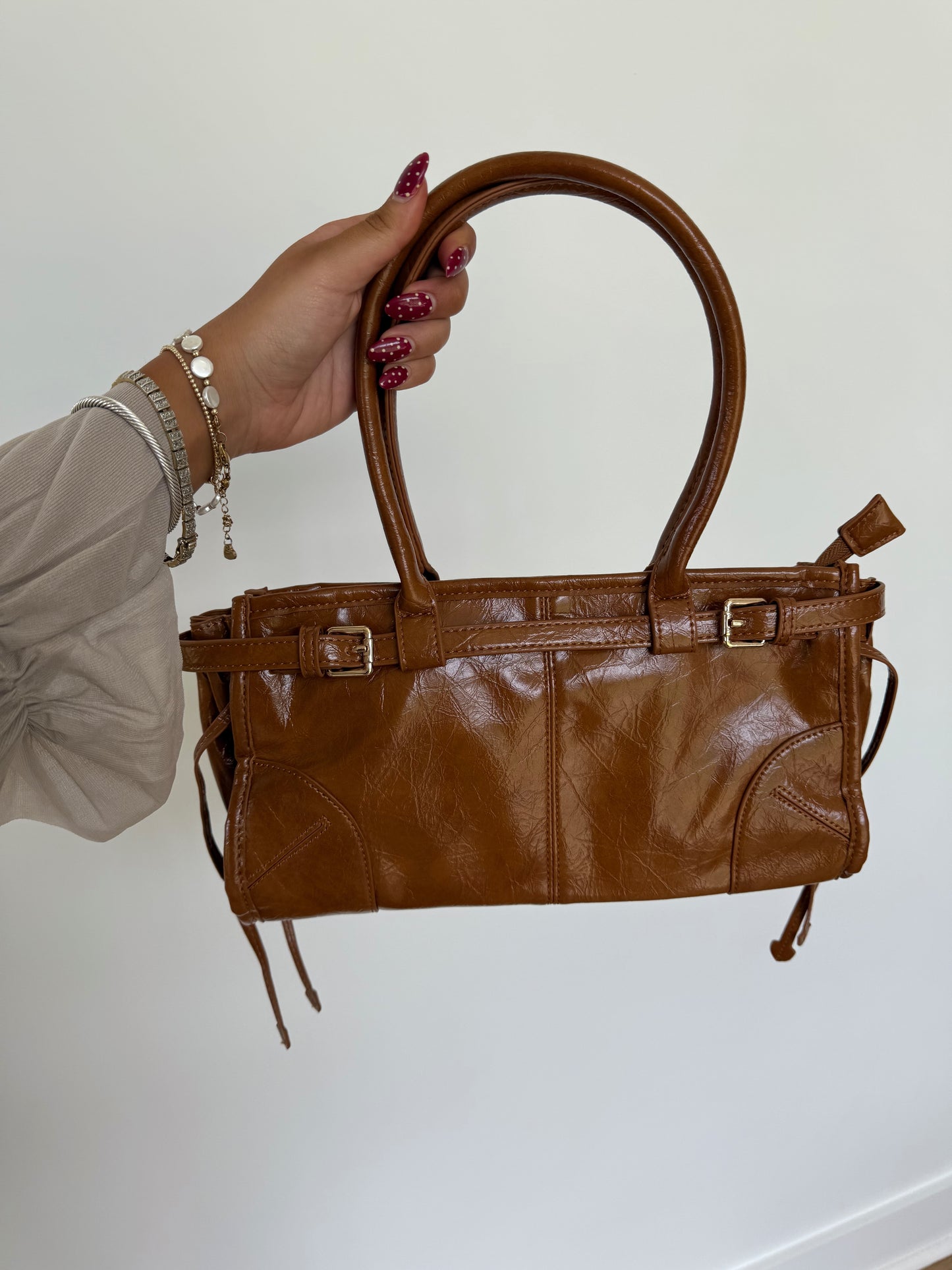 Toffee Top Handle Bag