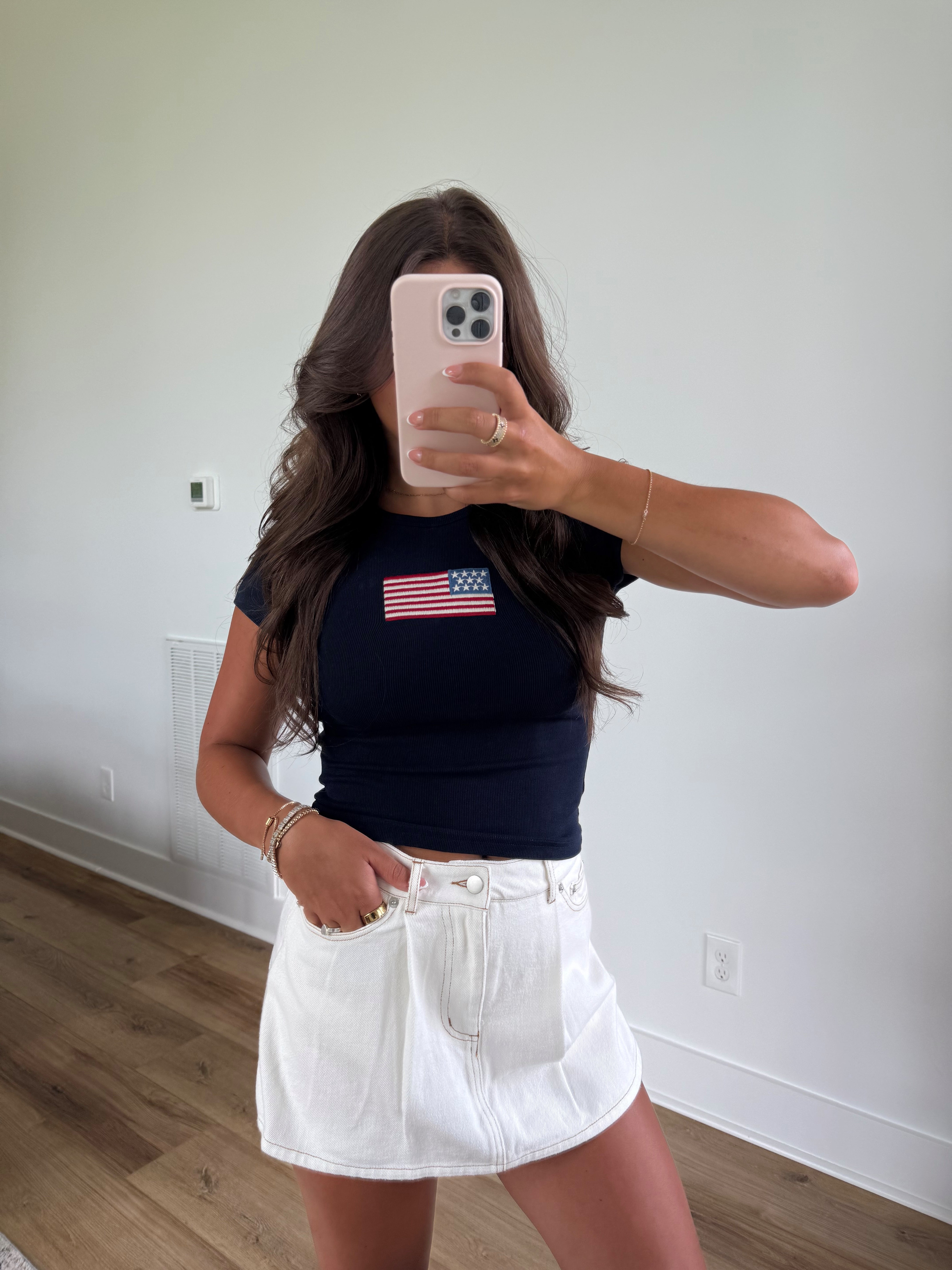 White Denim Skort