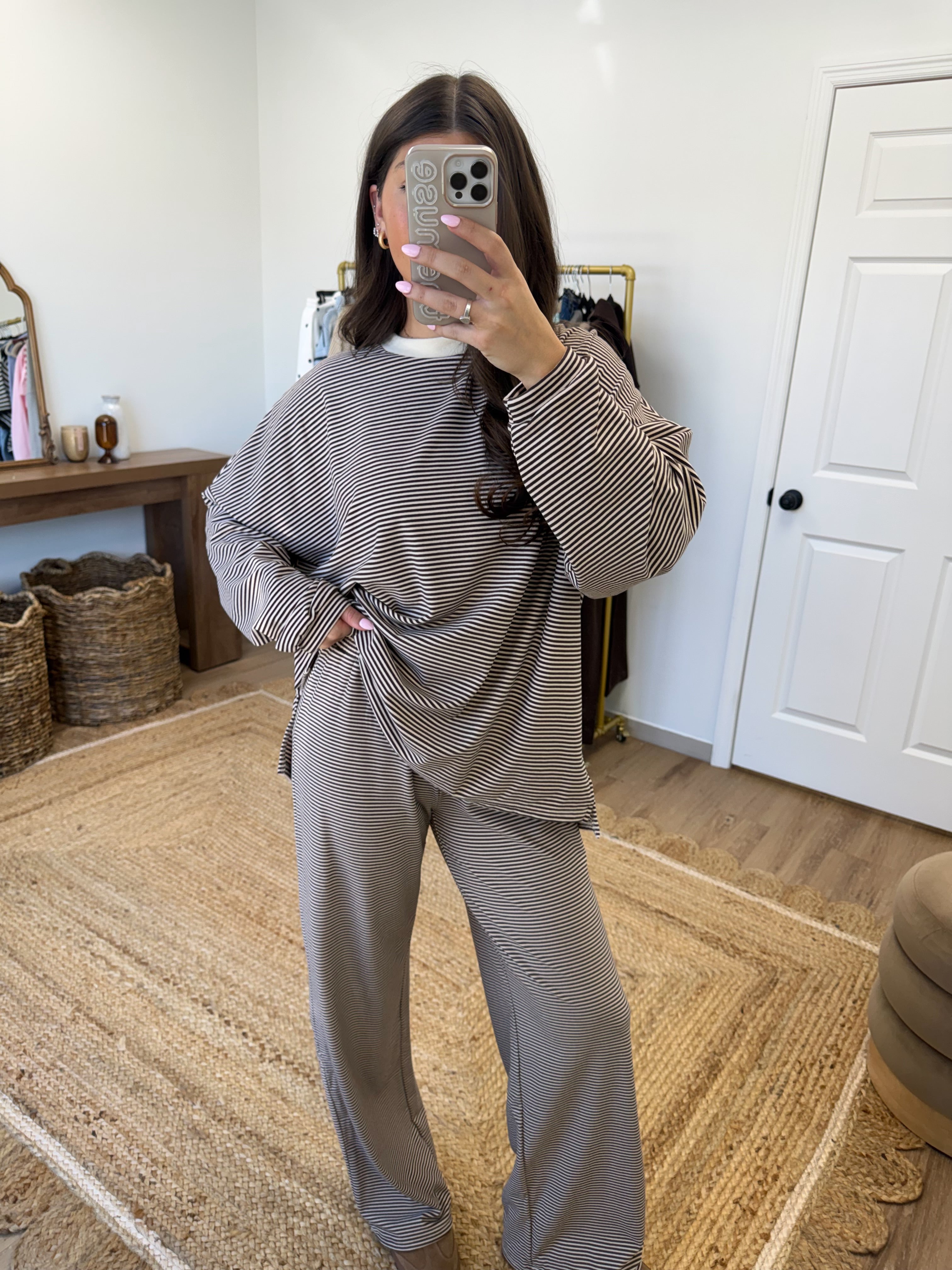 October Fleece TOP (Brown/Cream) (Restock)