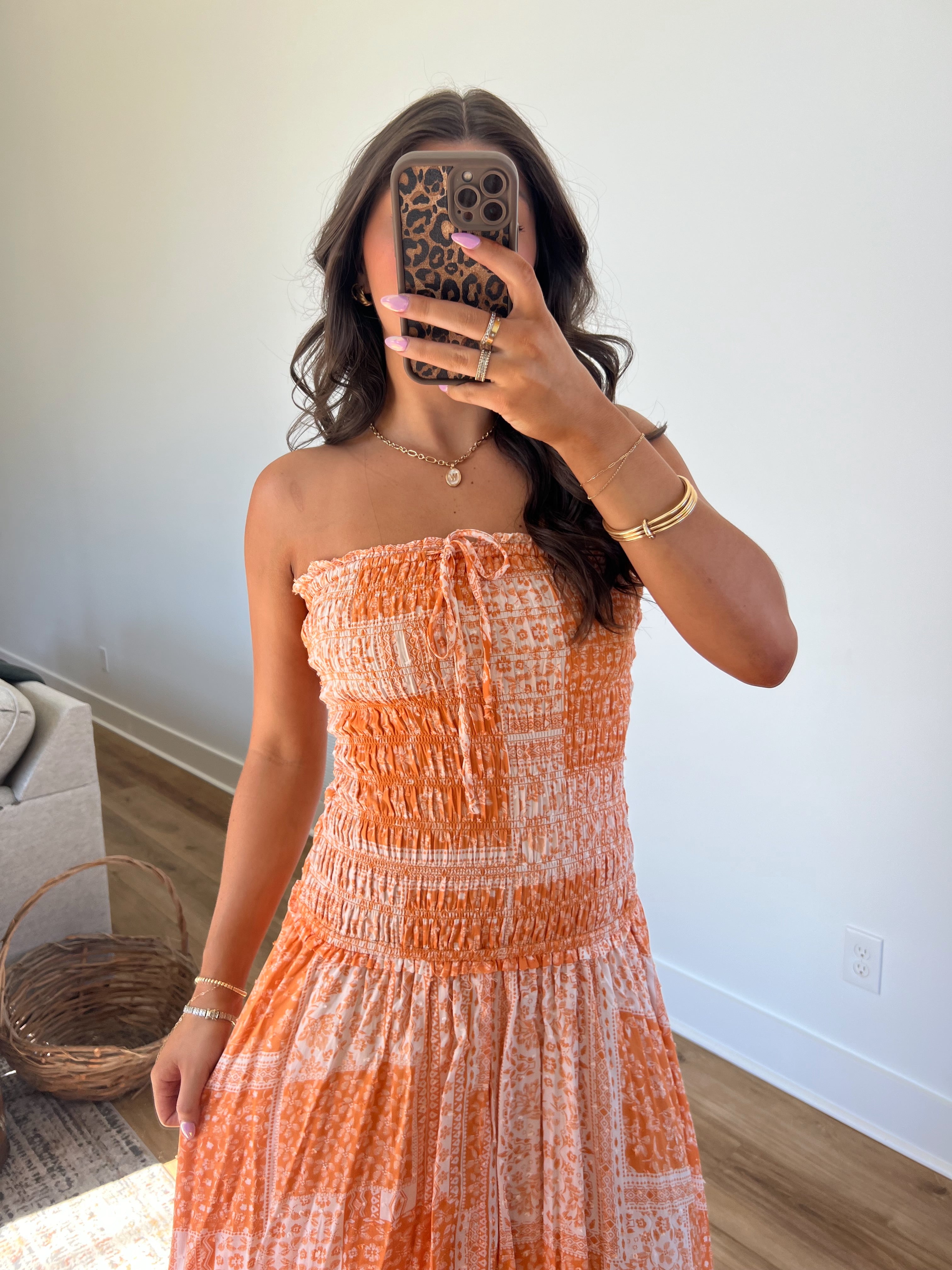 Sunburst Stitch Maxi Dress
