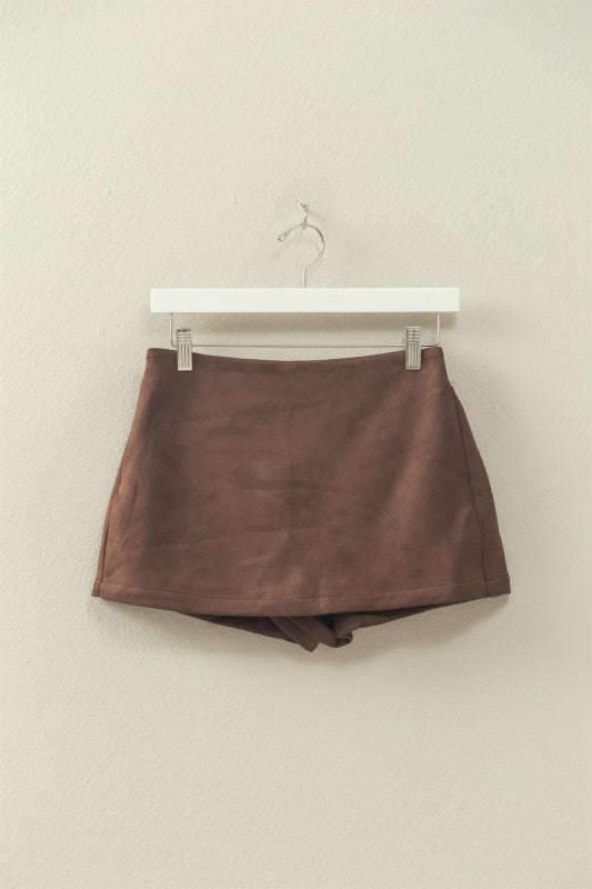 Brown Suede Skort (Restock)