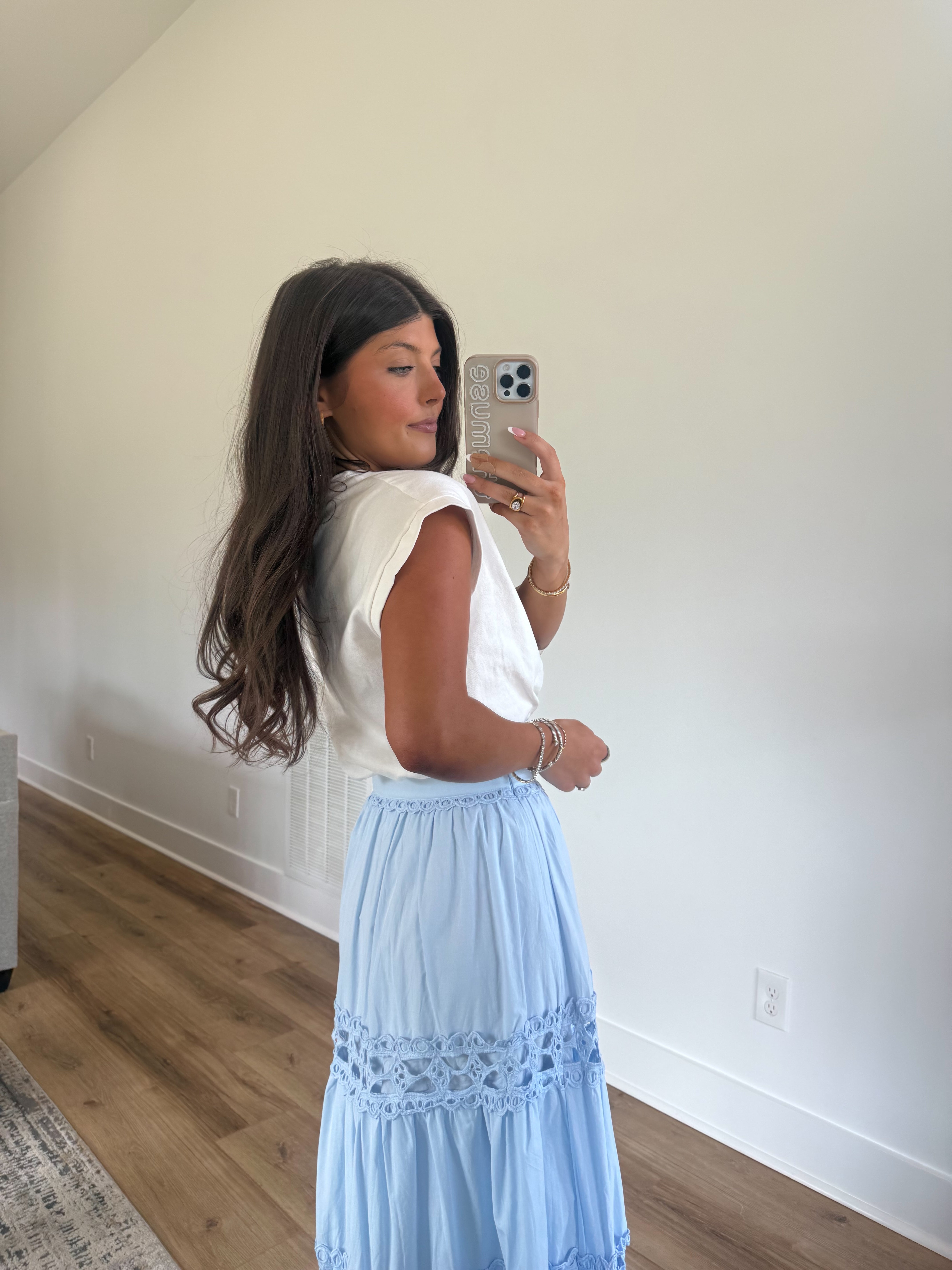 Bubble Hem White Tee