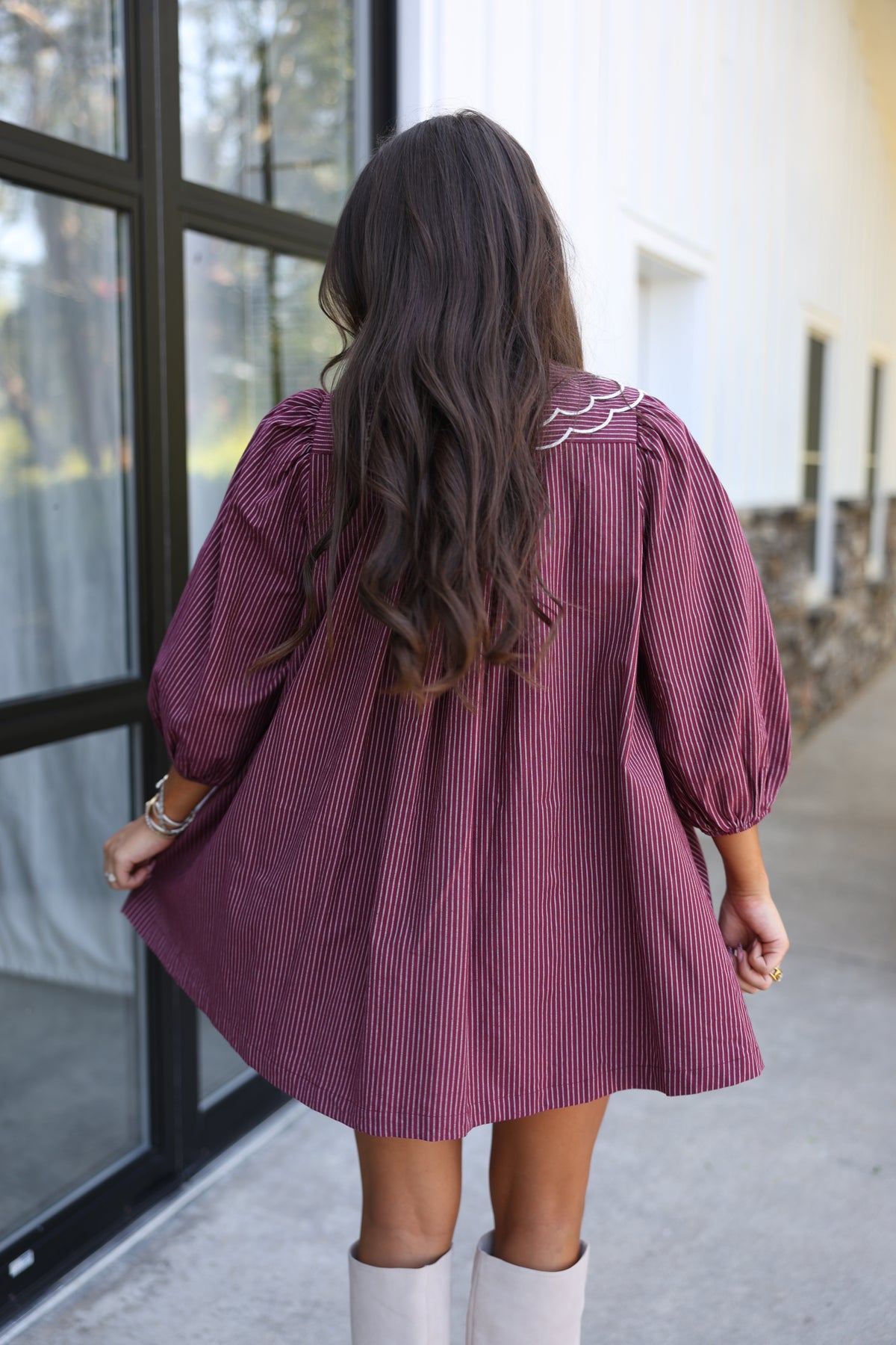 Honor Collared Mini Dress (Burgundy)