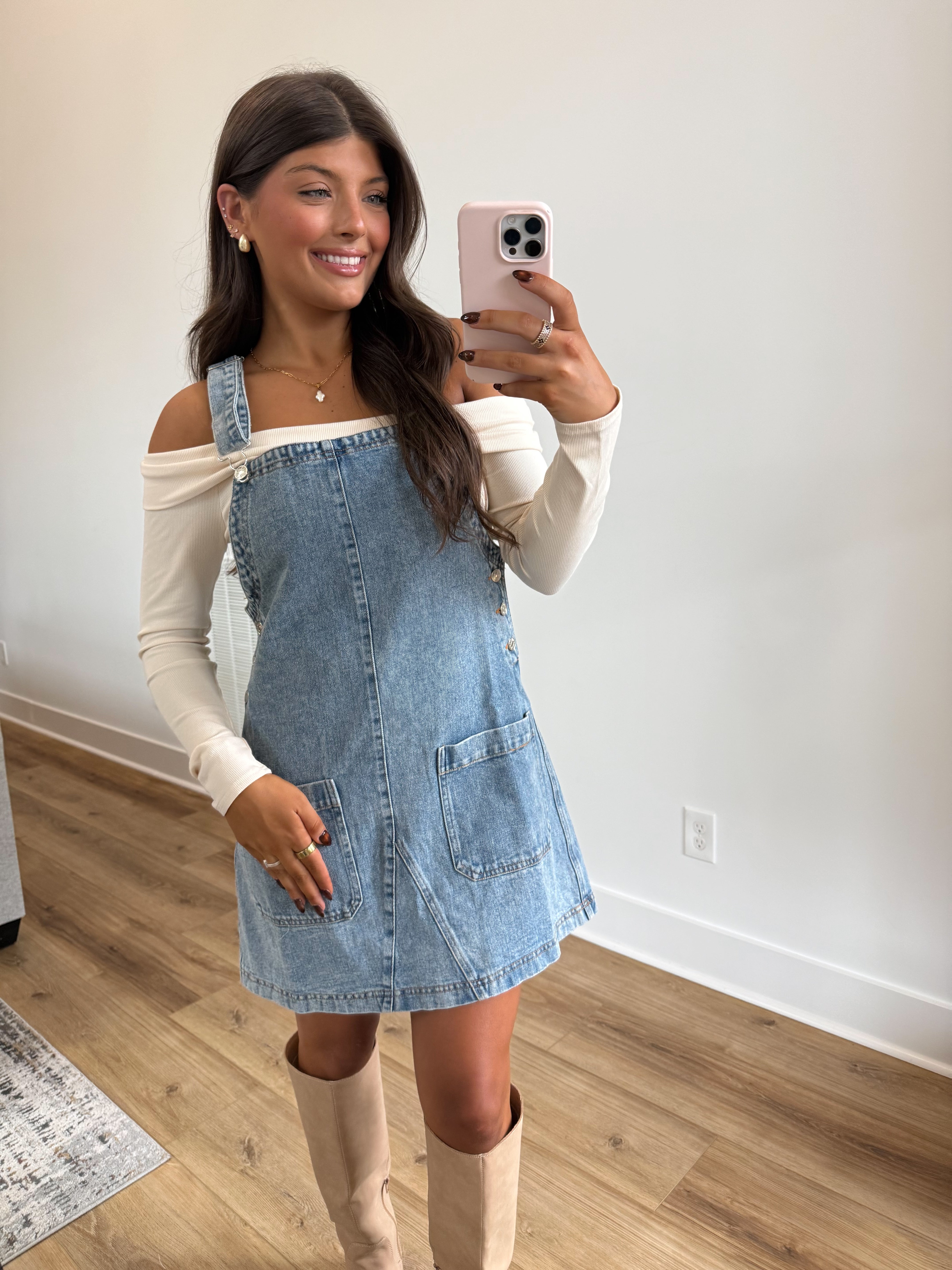 Denim Overall Mini Dress