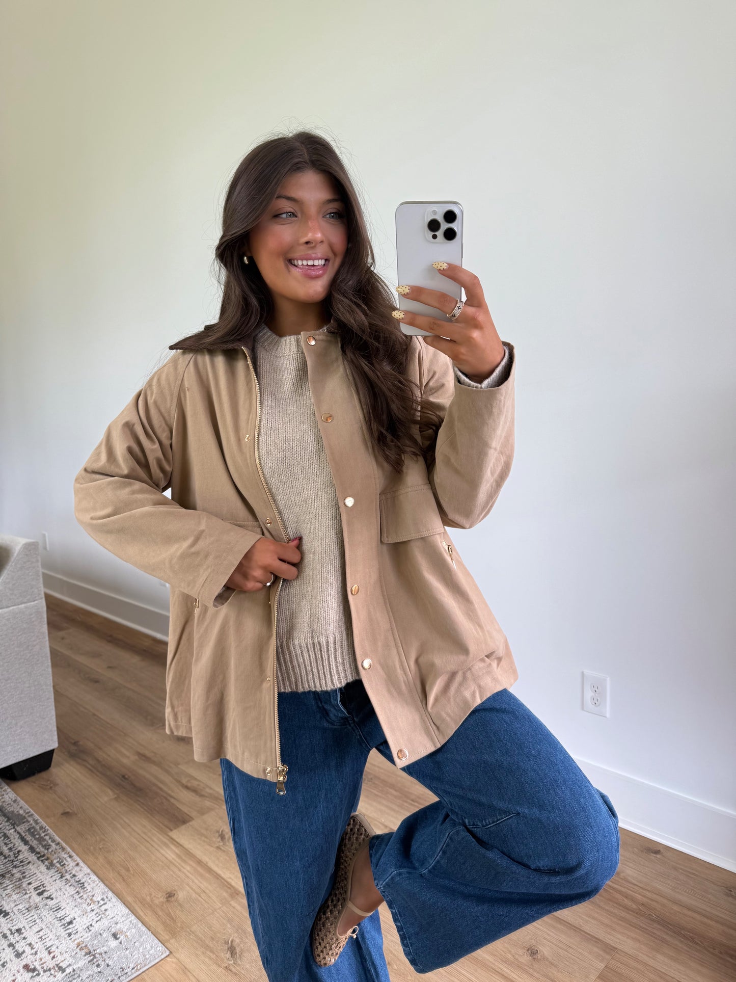 Beige Barn Jacket (Plaid Inside)