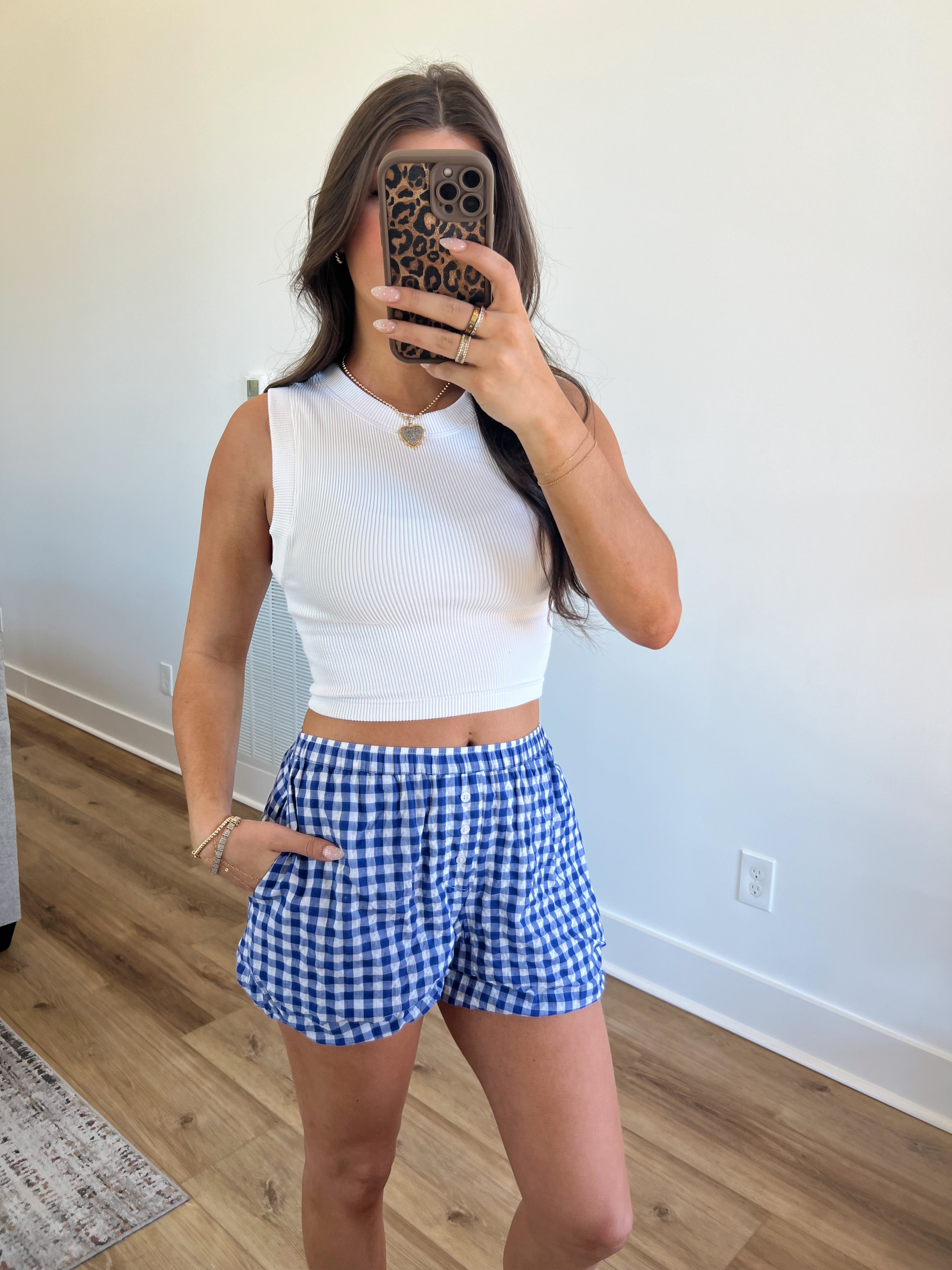 Blue Gingham Bubble Boxer Shorts