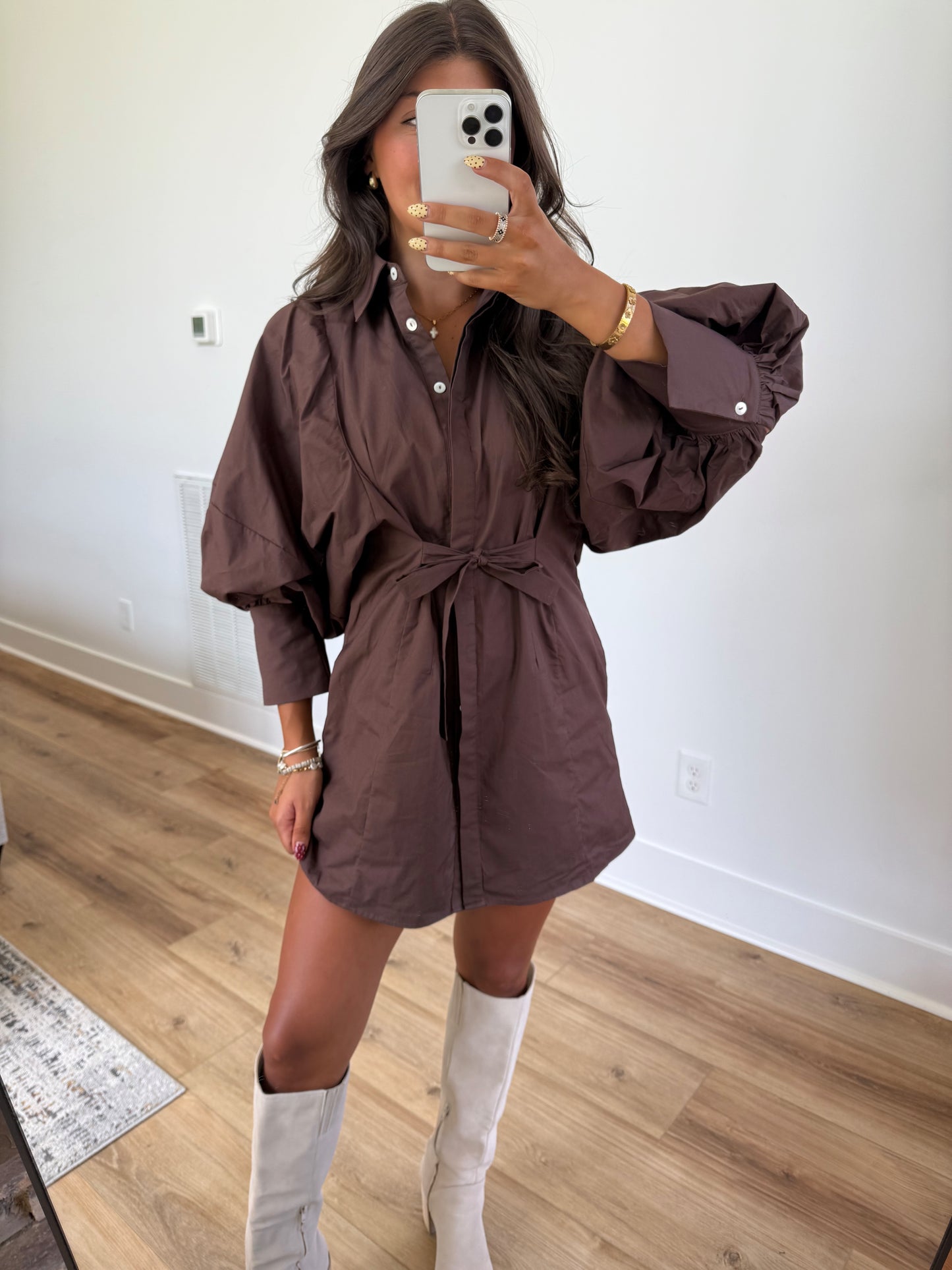 Sunday Morning Dress (Brown)(PRE-ORDER (1-2 weeks)/ Restock)