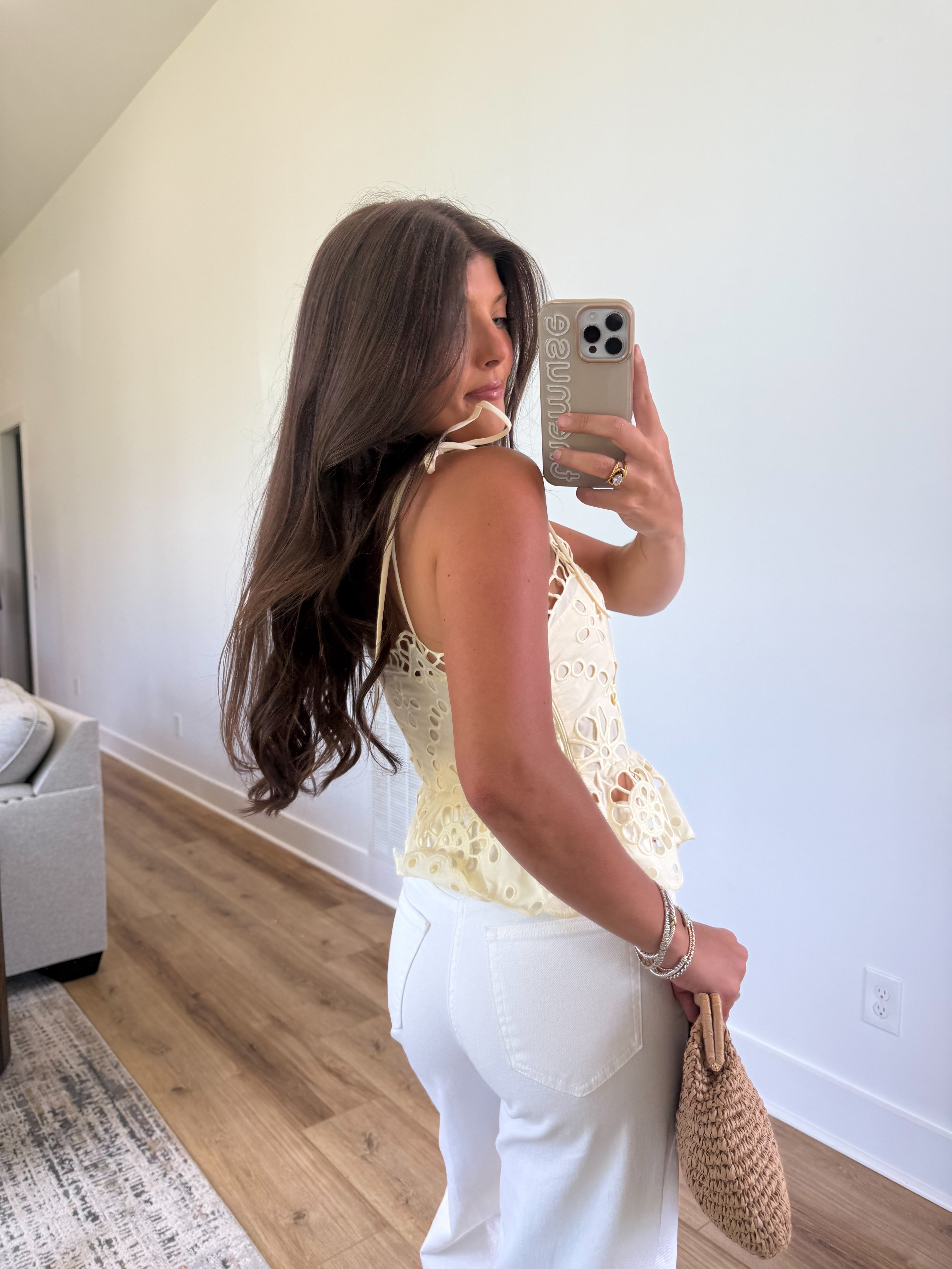 The Heirloom Eyelet Top (Butter Yellow)