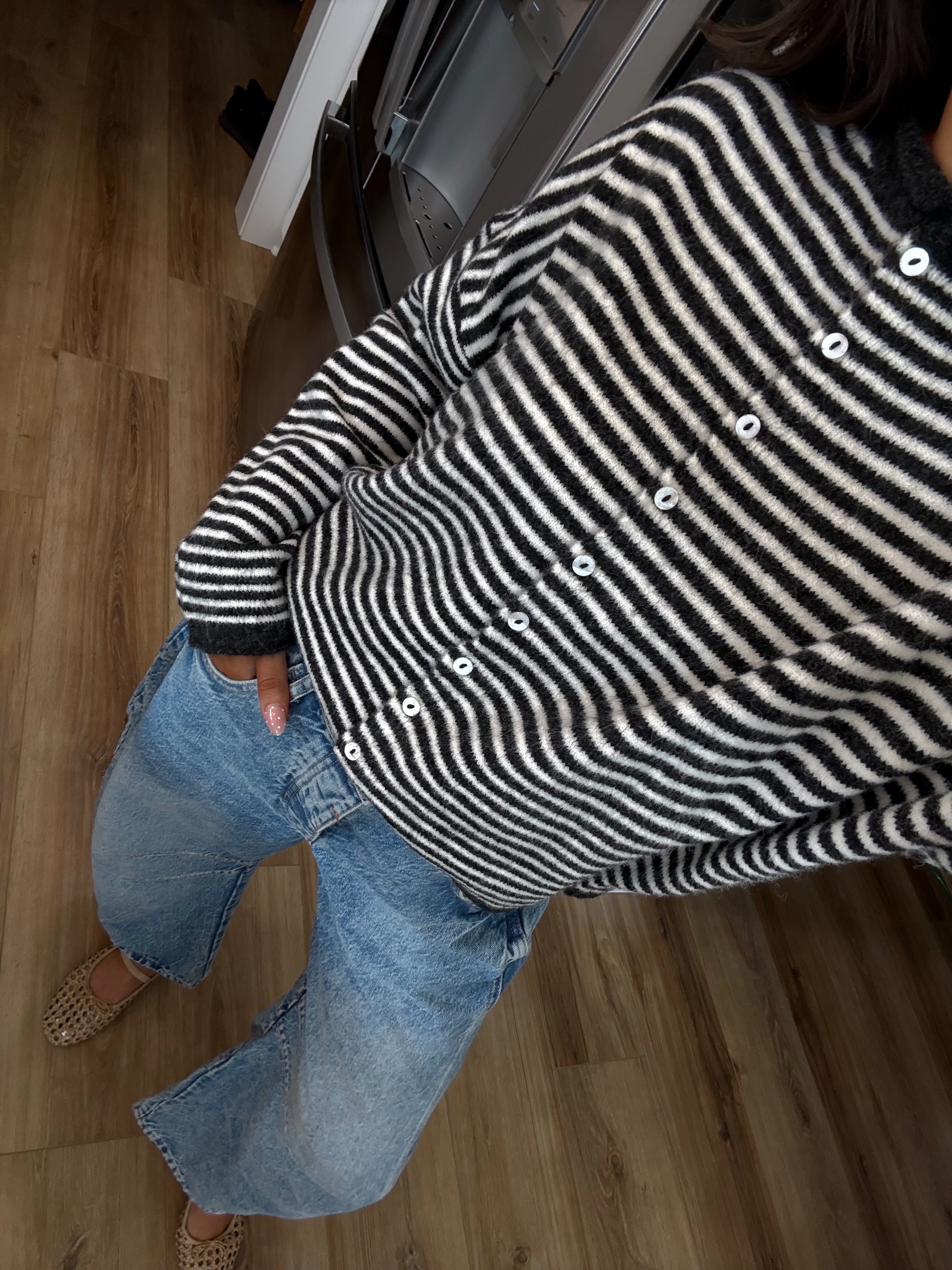 Best Dress Cardigan (Black Stripes)