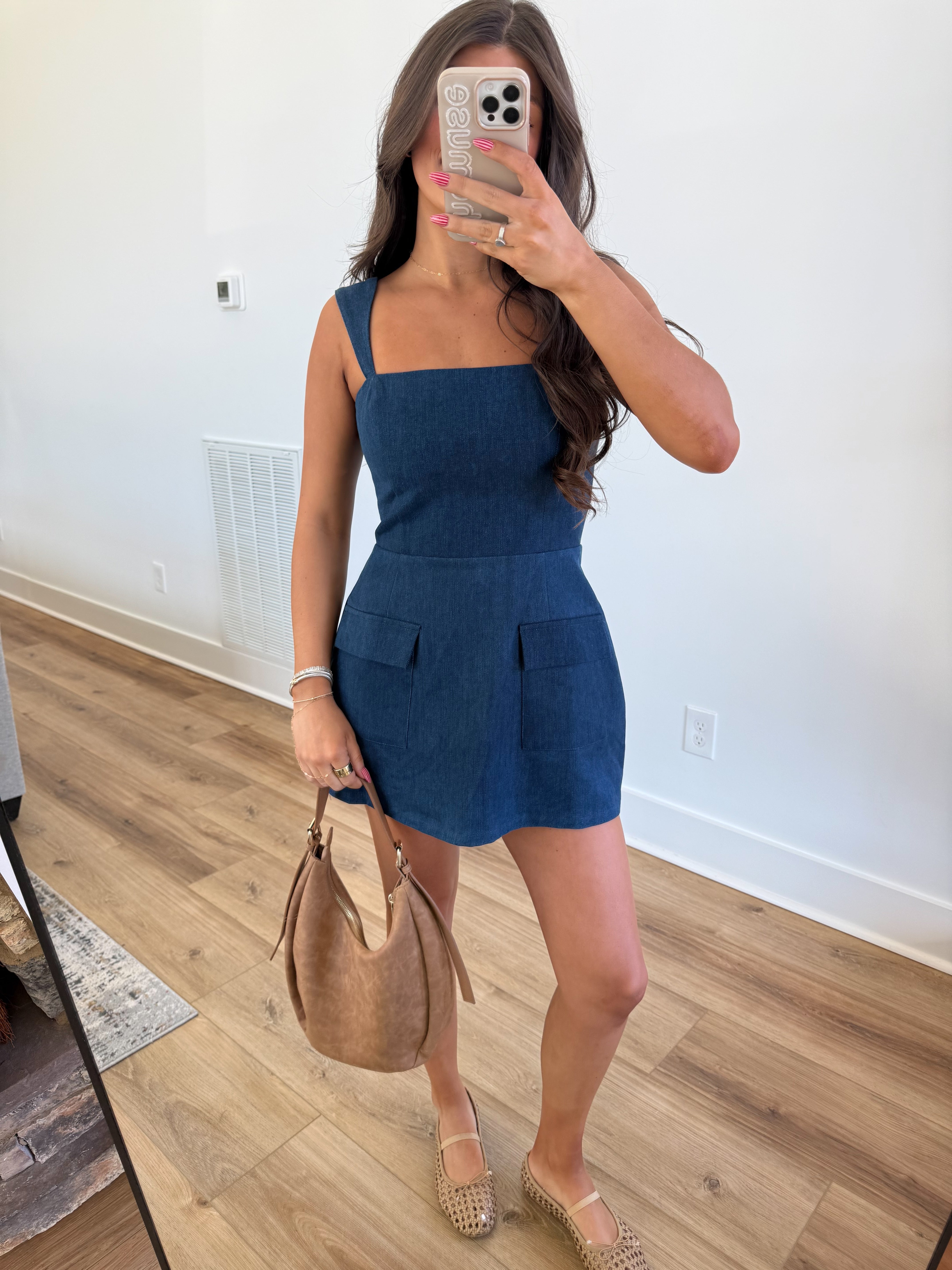 Denim Mini Dress (Dark Wash)