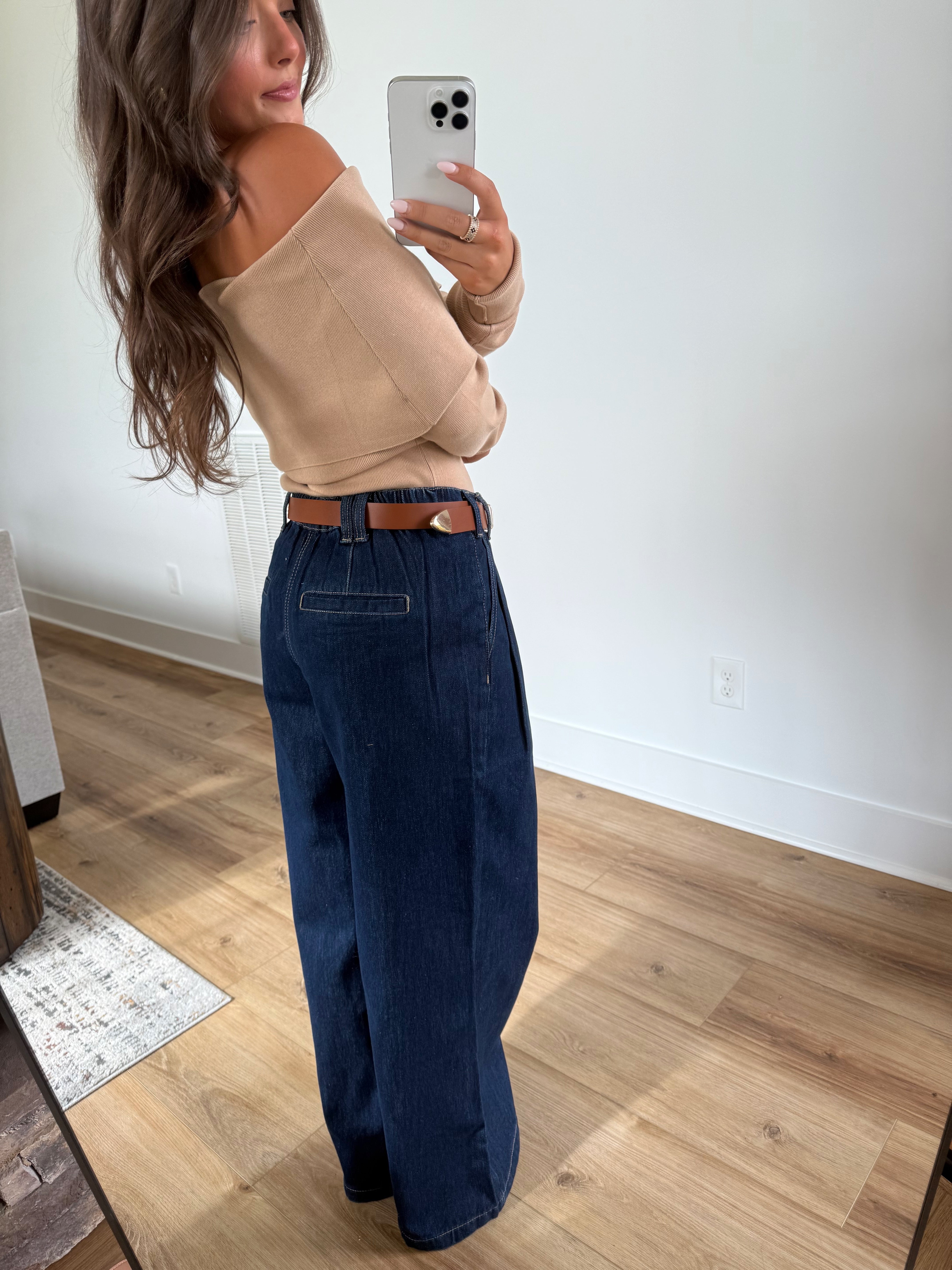 Dark Denim Wide Leg Pant